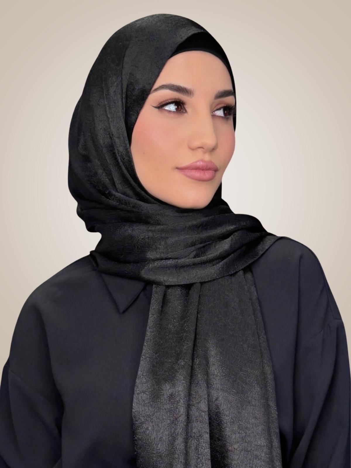 Classic Satin Hijab-Black