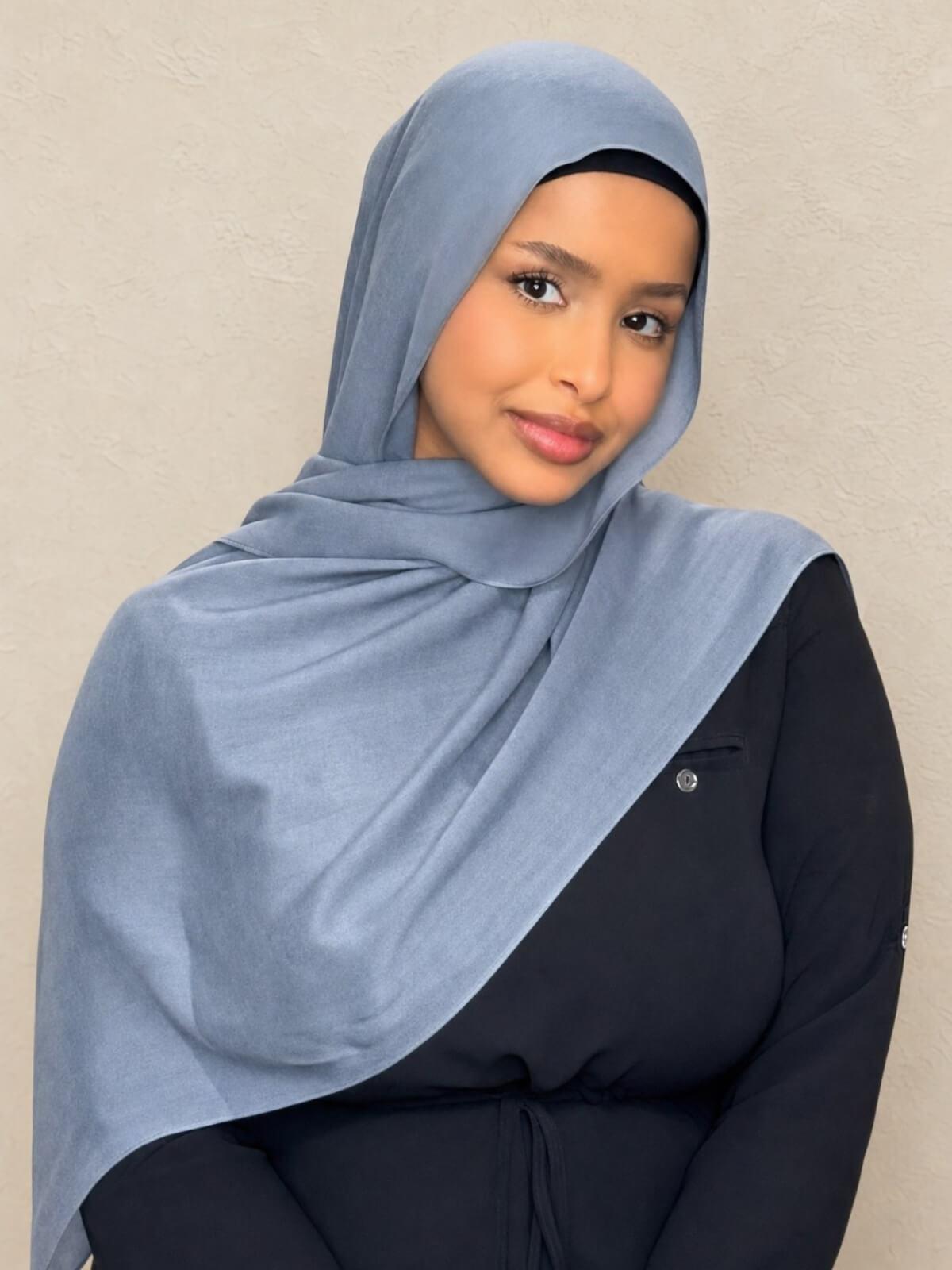 Cotton Modal Hijab-Dusty Denim