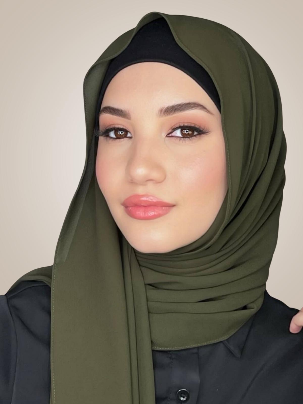 Classic Chiffon Hijab-Uniform Green