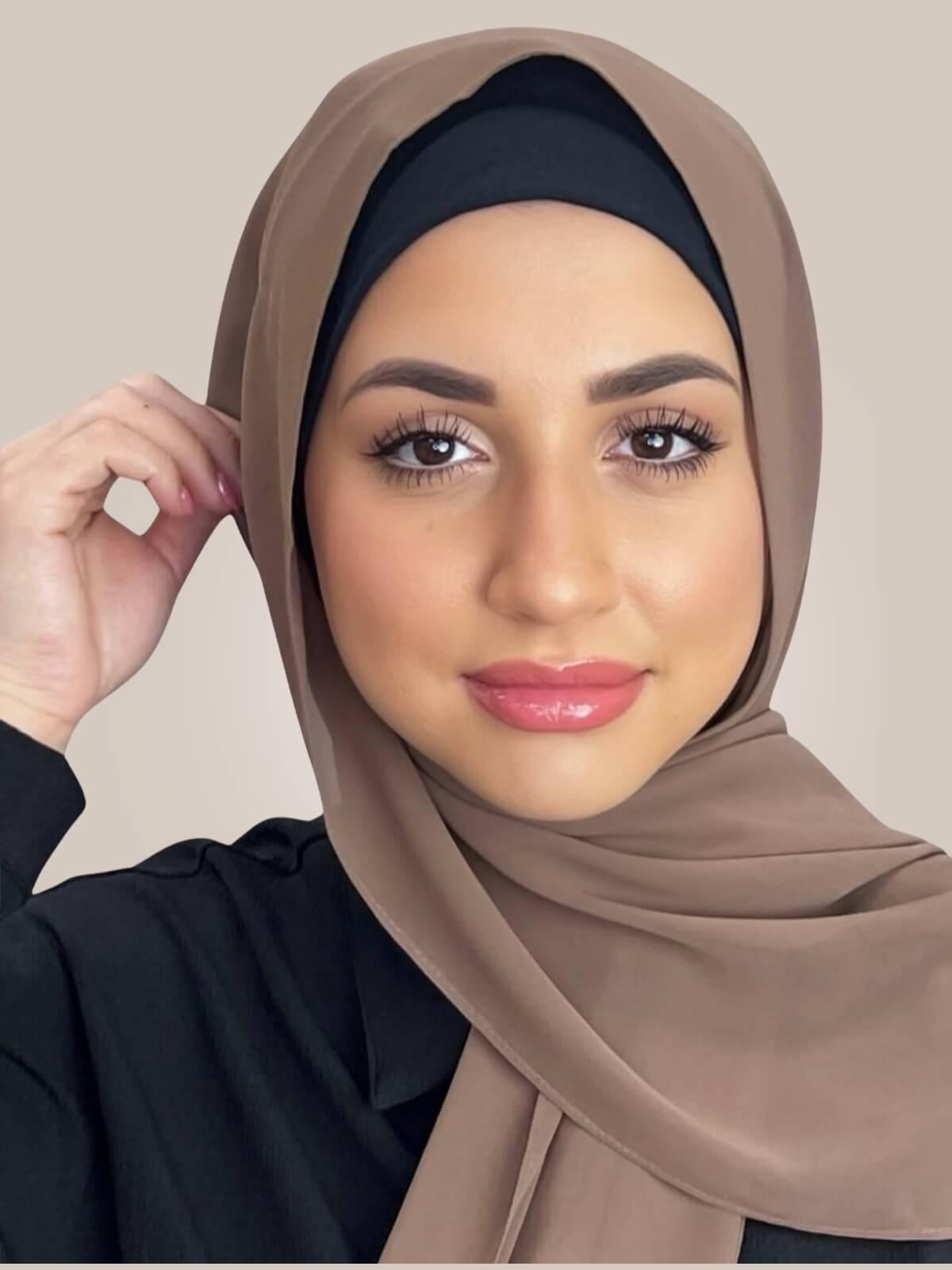 Luxury Chiffon Hijab-Walnut Brown
