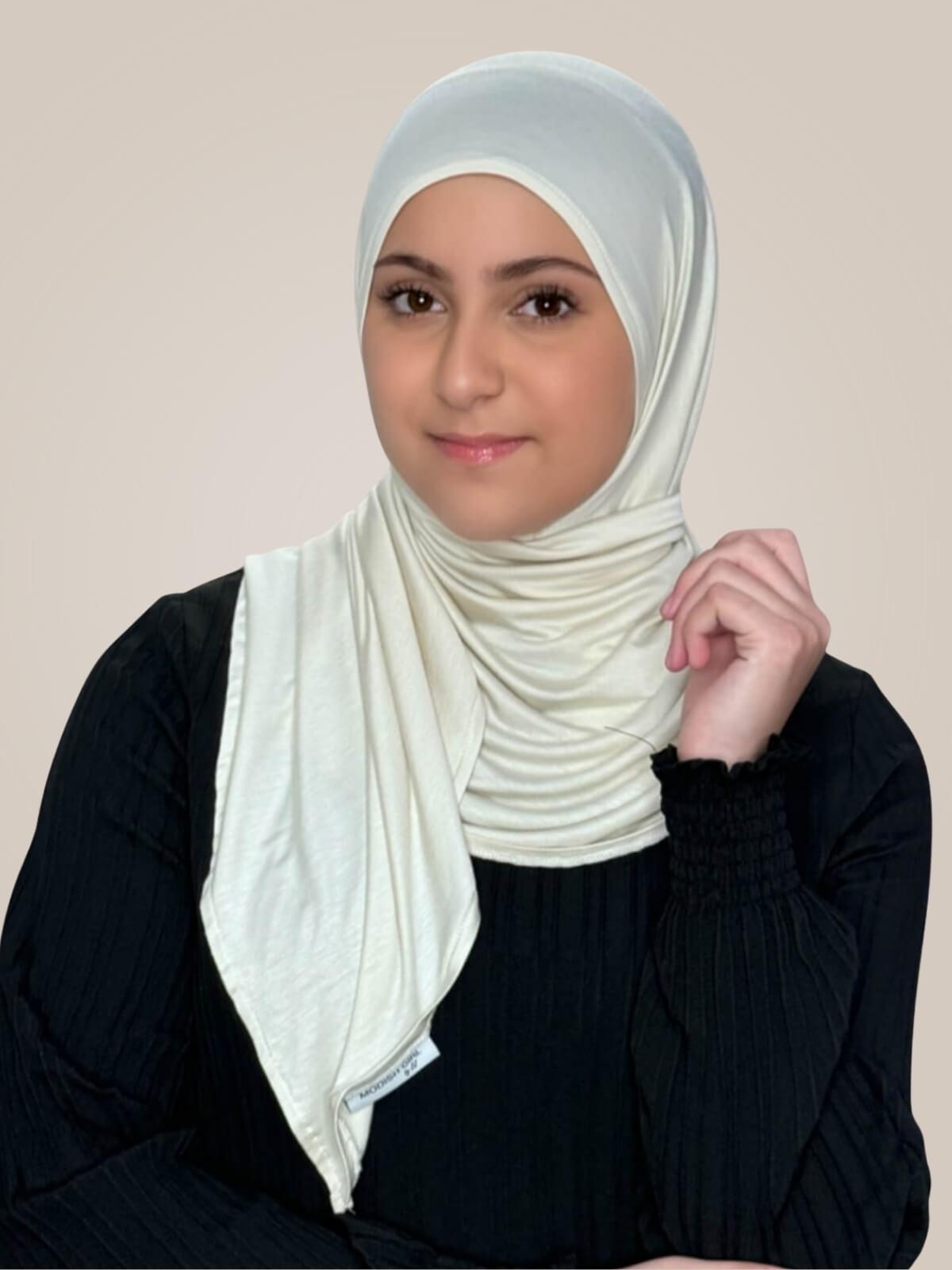 Modish Girl Pre-Sewn Jersey Hijab-Ivory