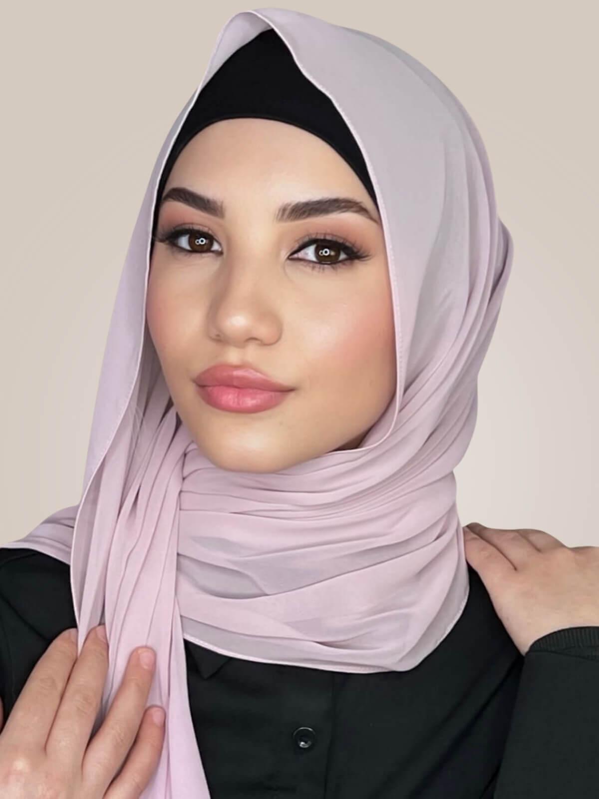 Luxury Chiffon Hijab-Rose Gold