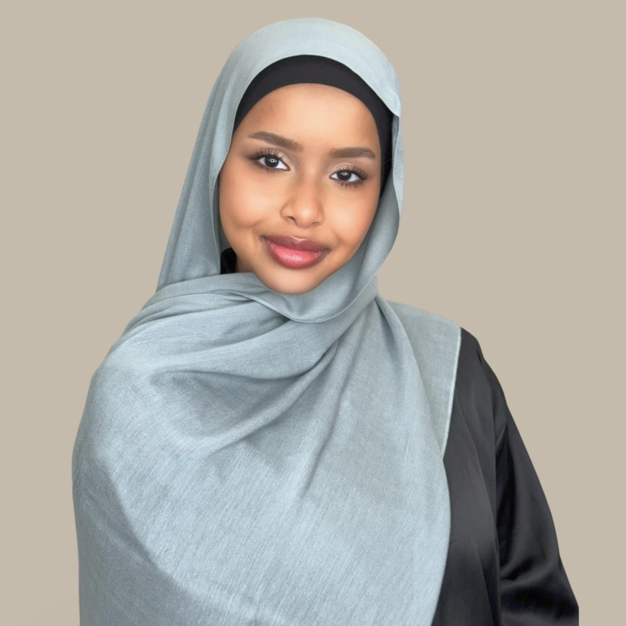 Cotton Modal Hijab-Fossil Green