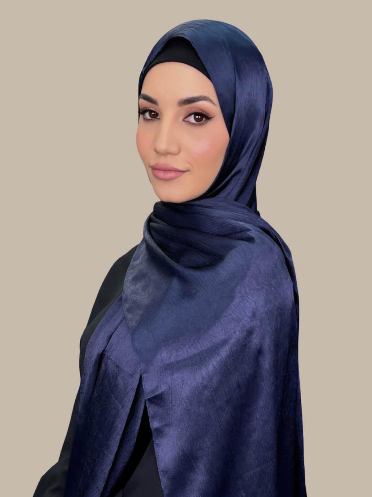 Classic Satin Hijab-Navy