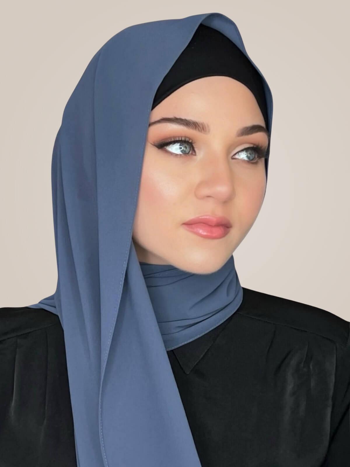 Classic Chiffon Hijab-Dodger Blue