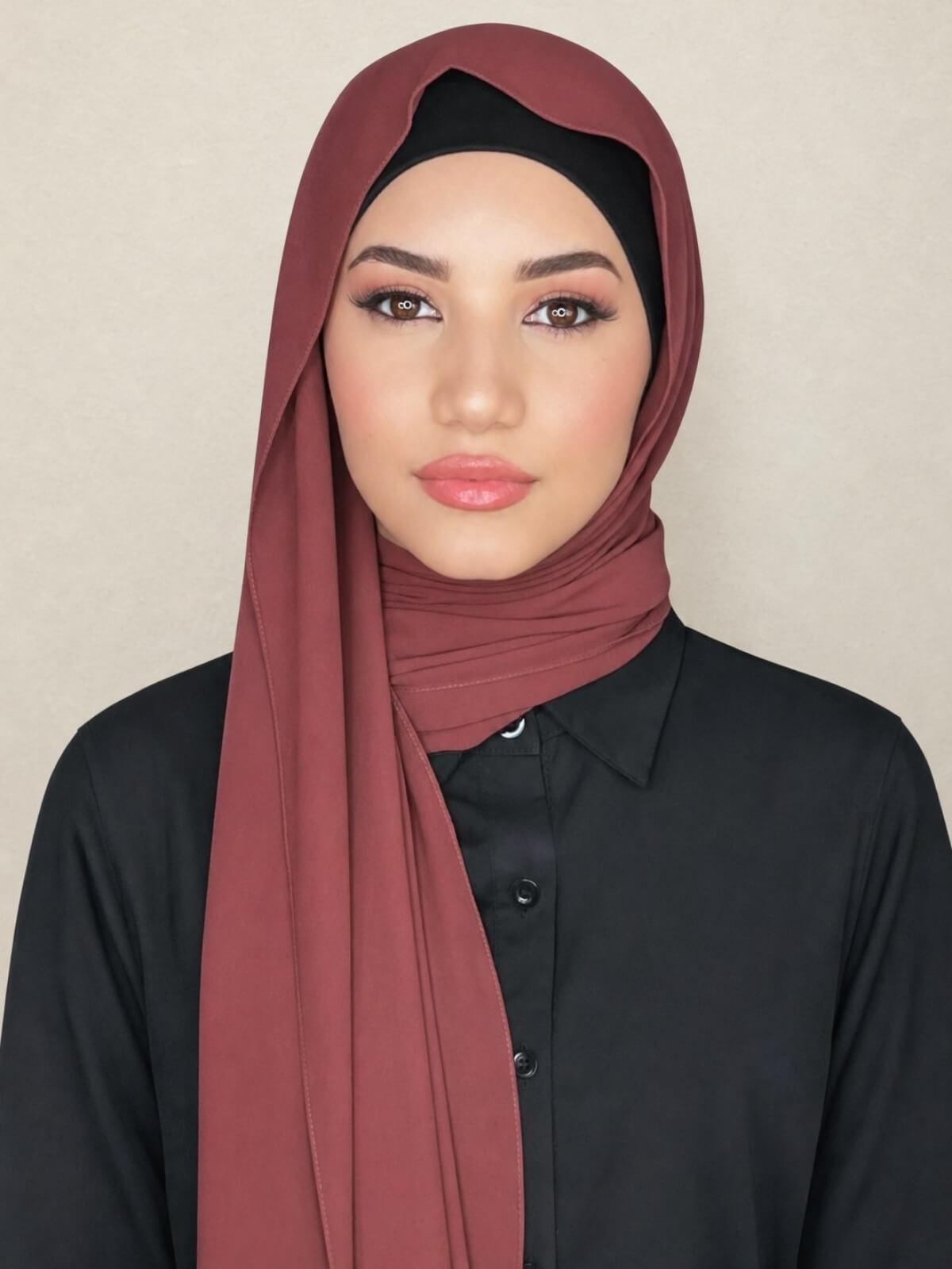 Classic Chiffon Hijab-Auburn Red
