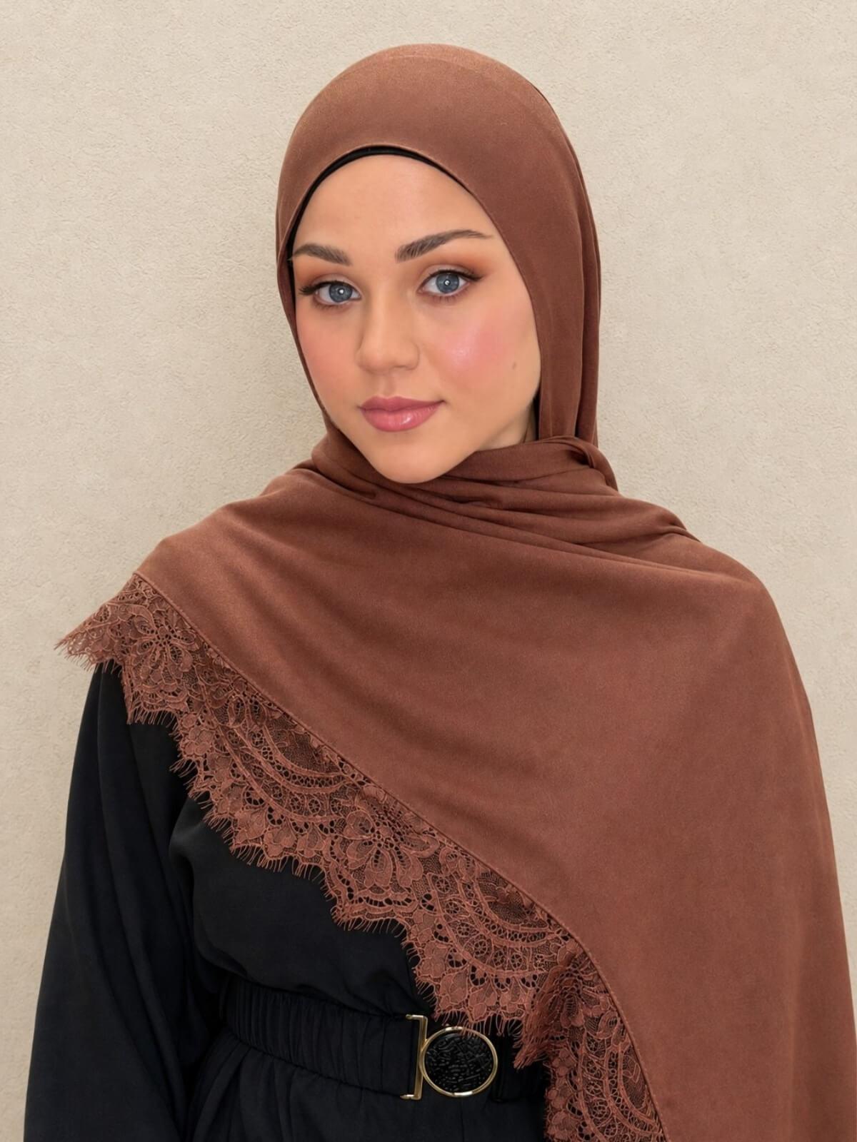 Lace Cotton Modal Hijab-Sunday Morning