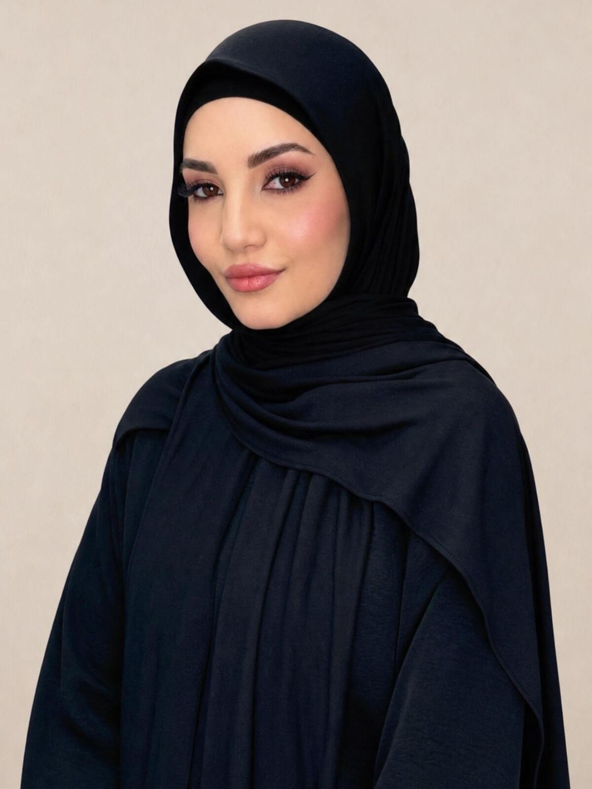 Premium Jersey Hijab-Black