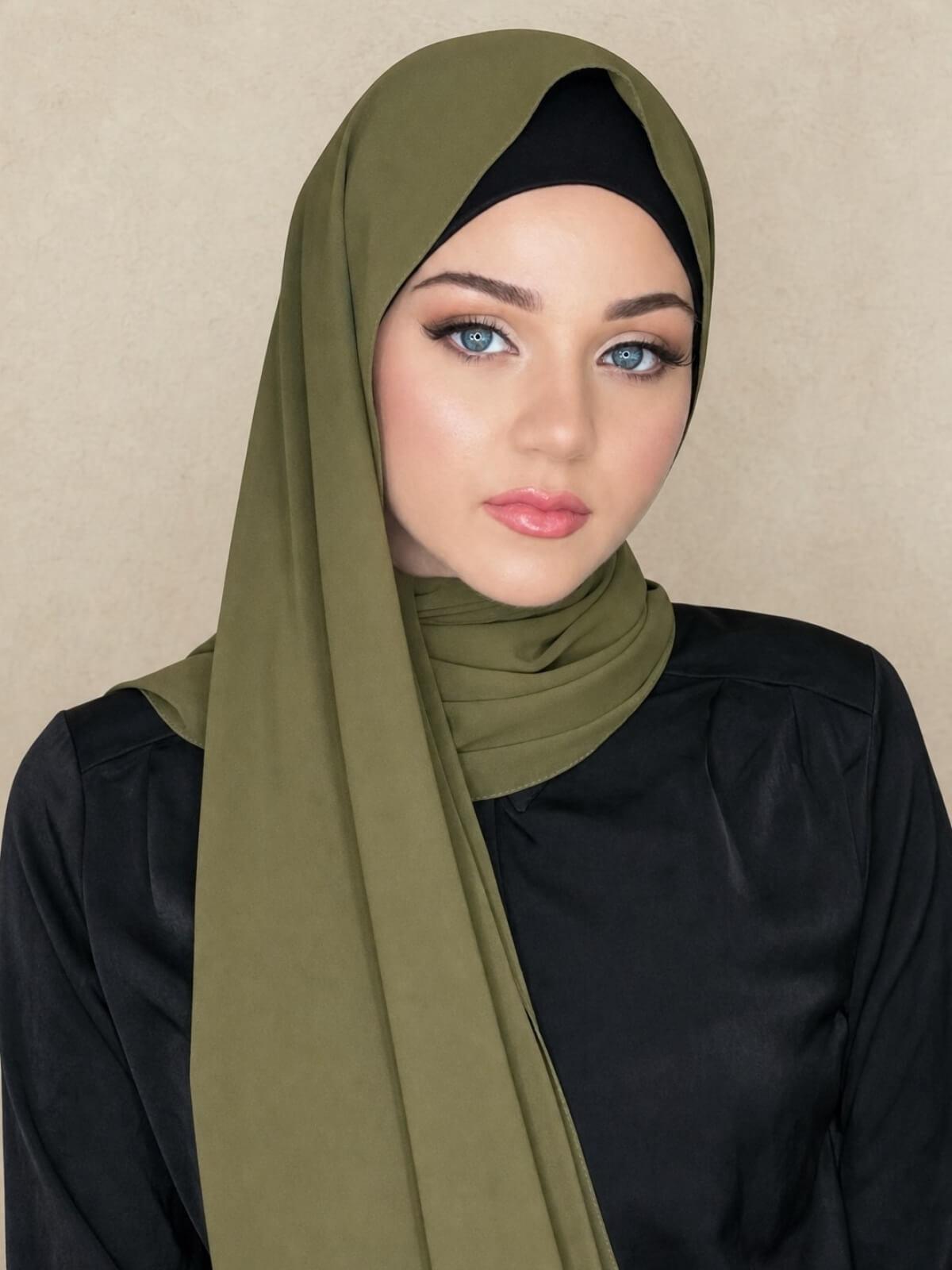Classic Chiffon Hijab-Olive