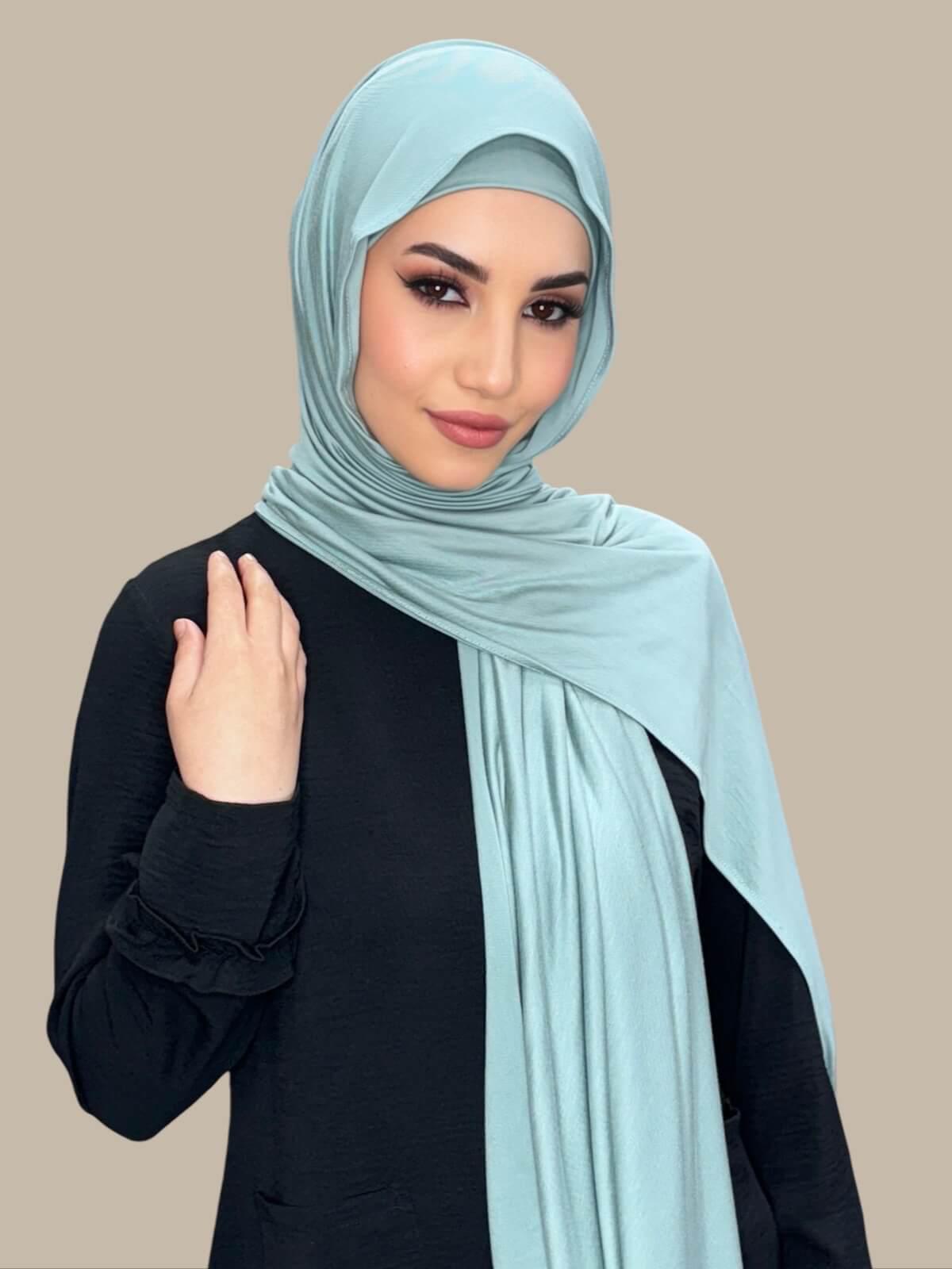 Premium Jersey Hijab-Pale Cyan