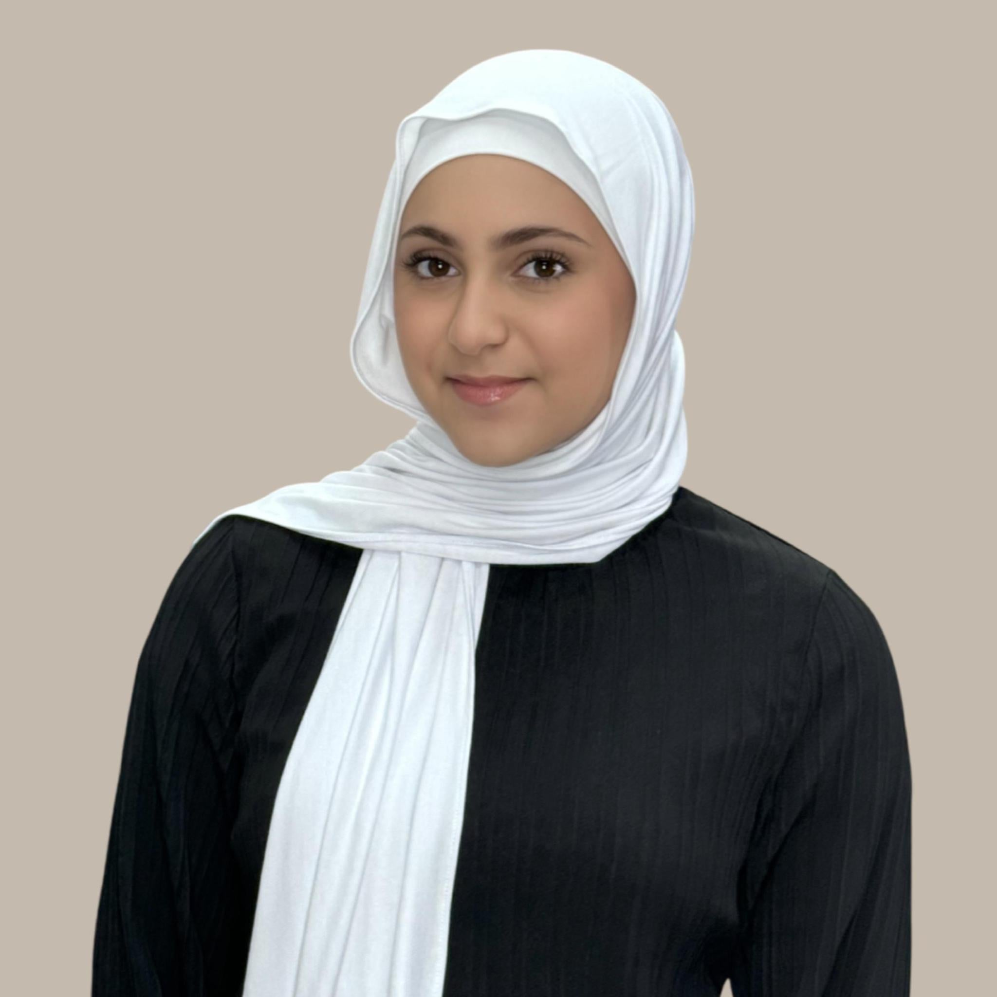 Modish Girl Premium Jersey Hijab-White