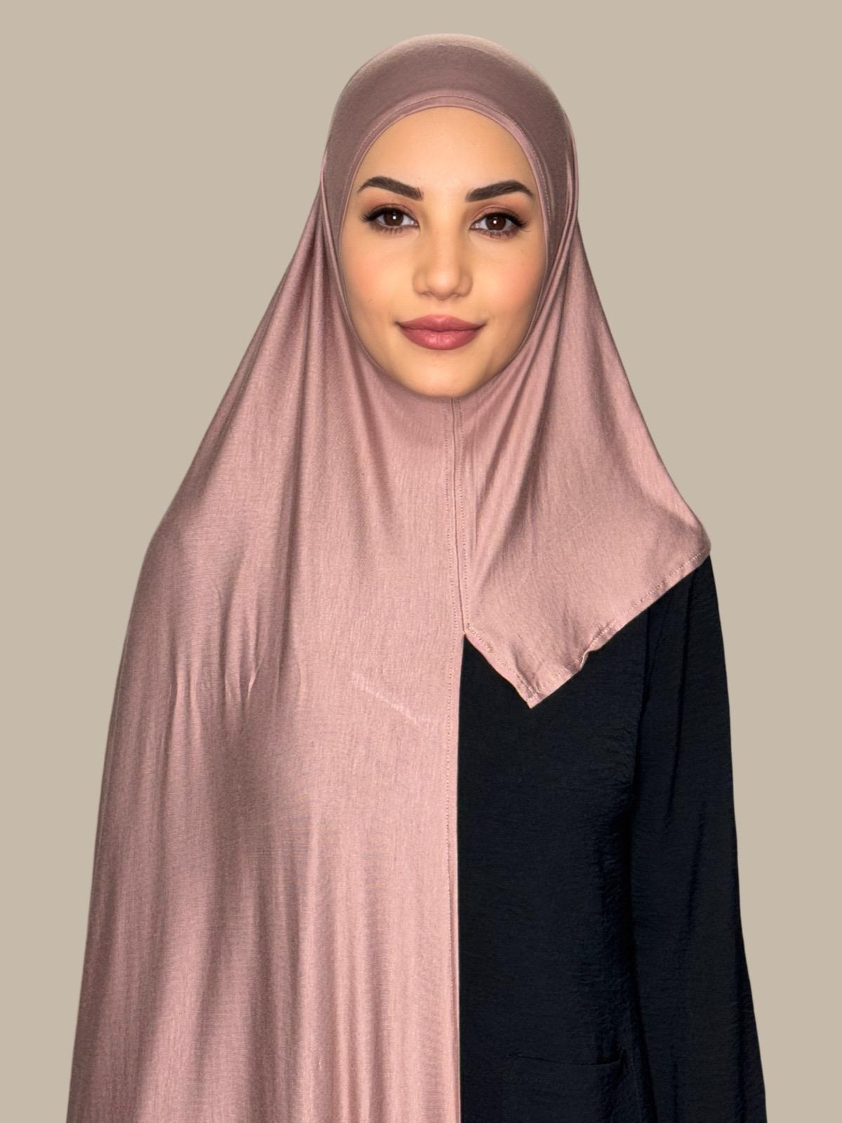 Pre-Sewn Jersey Hijab-Dusty Rose