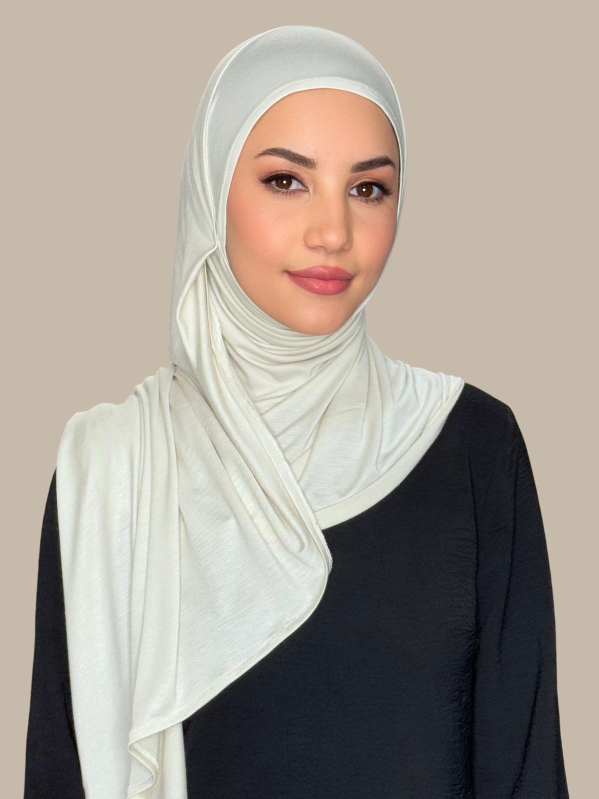 Pre-Sewn Jersey Hijab-Ivory