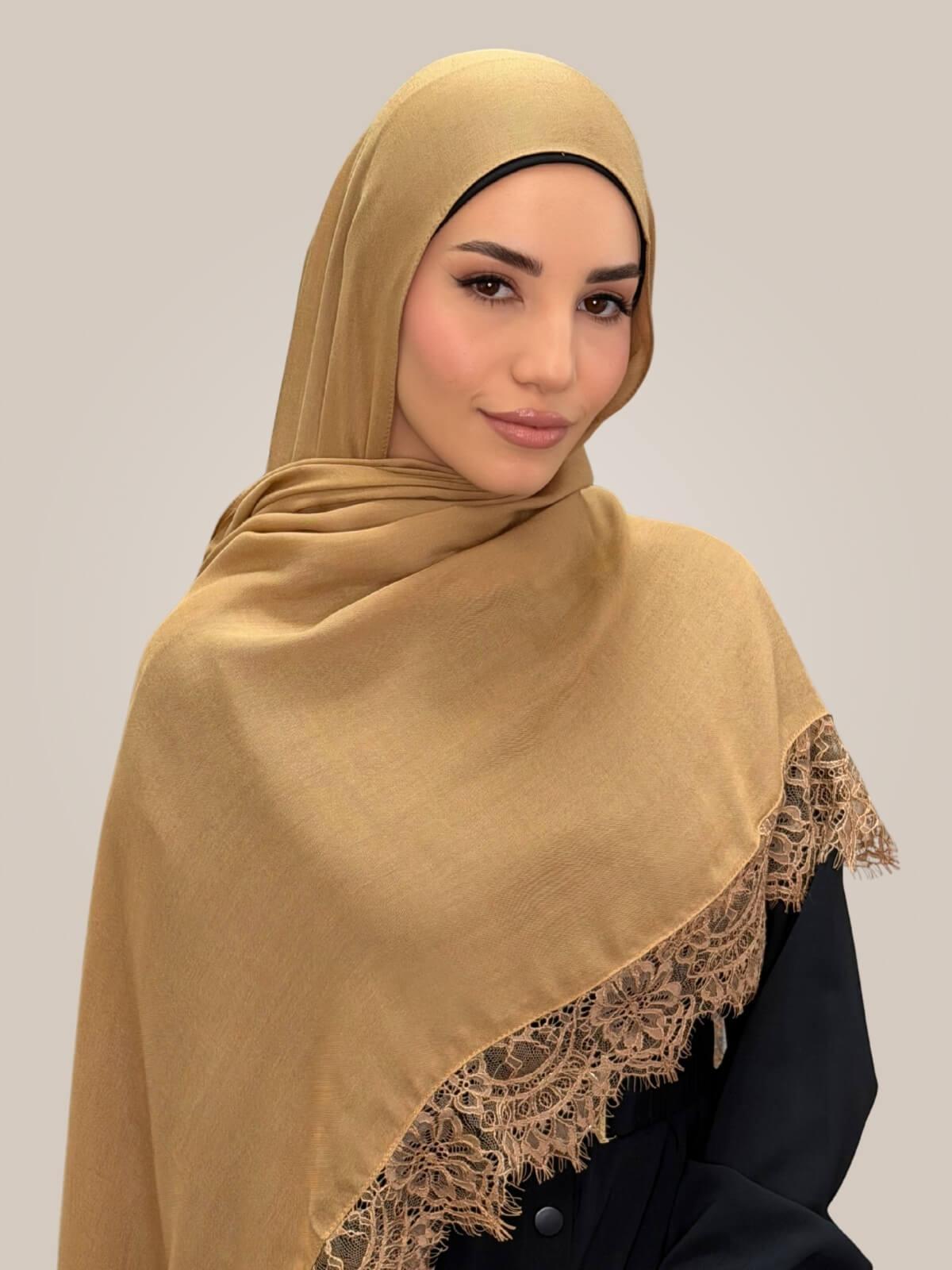 Lace Cotton Modal Hijab-Golden Hour