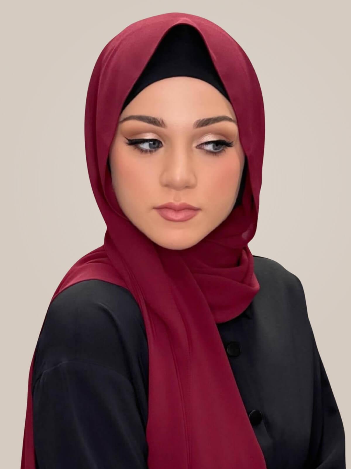 Classic Chiffon Hijab-Mahogany