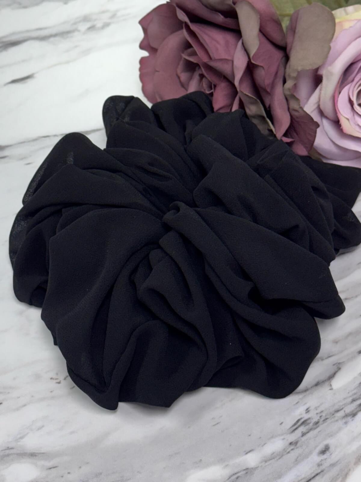 Chiffon Hijab Scrunchie-Black