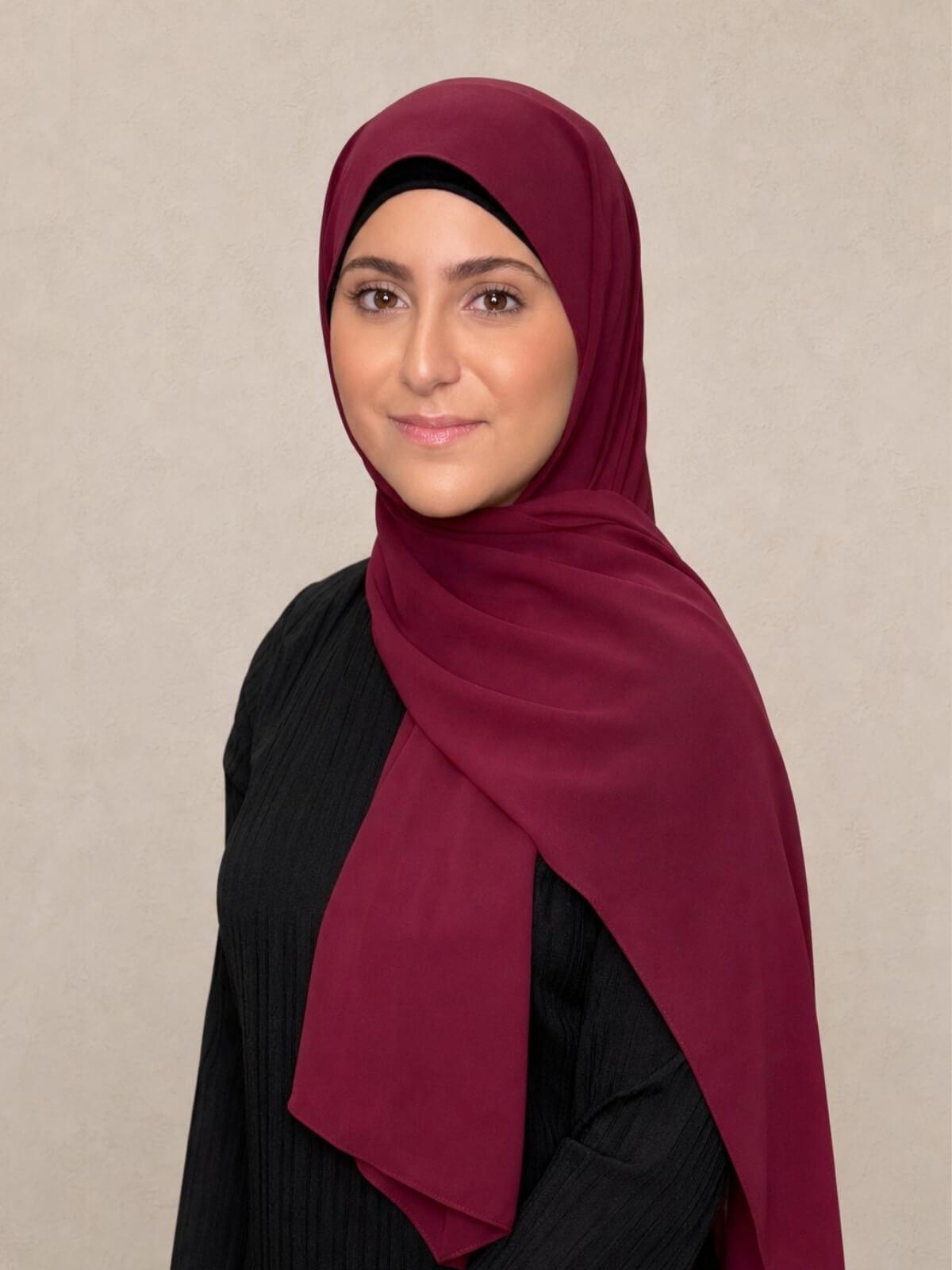 Modish Girl Luxury Chiffon Hijab-Wine