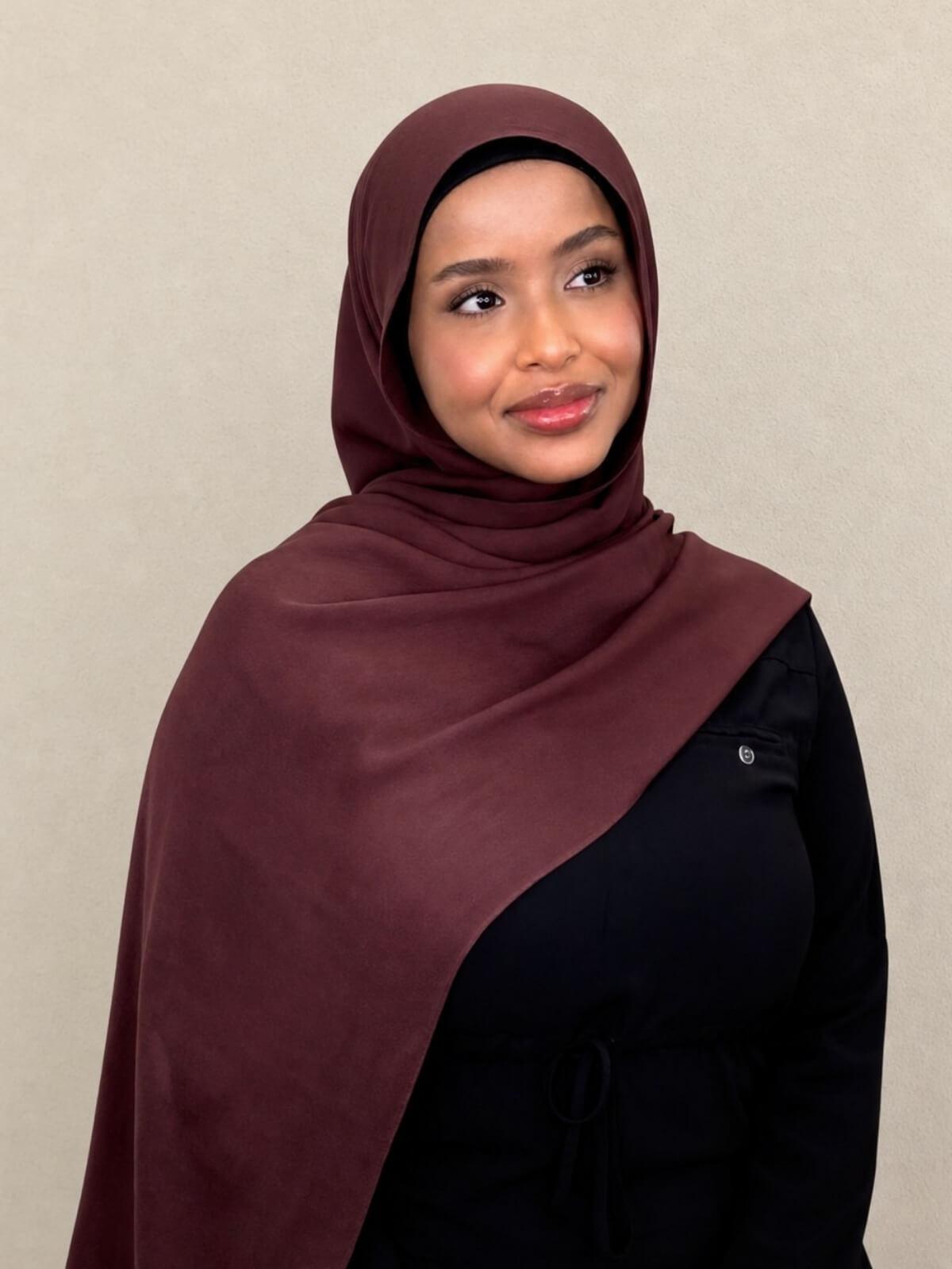 Cotton Modal Hijab-Raisin Brown