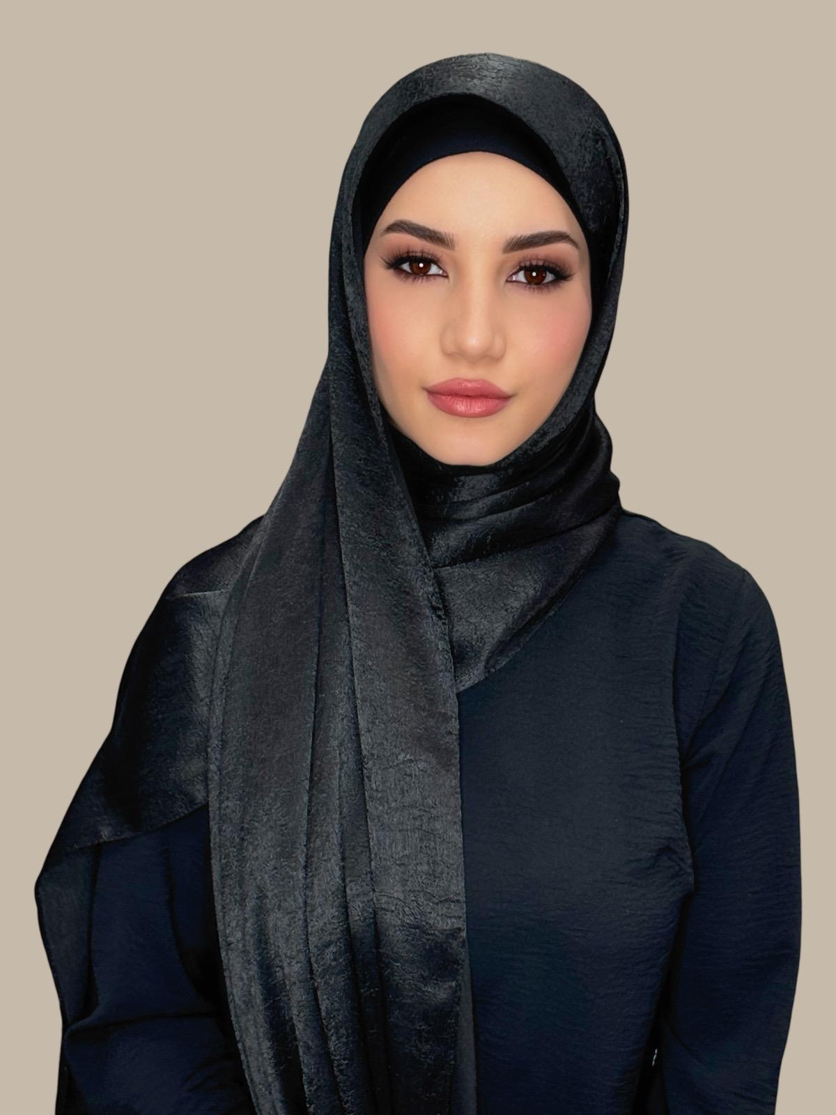 Classic Satin Hijab-Black