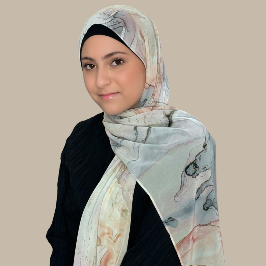 Modish Girl Printed Chiffon Hijab-Blush Quartz - Modish Hijab