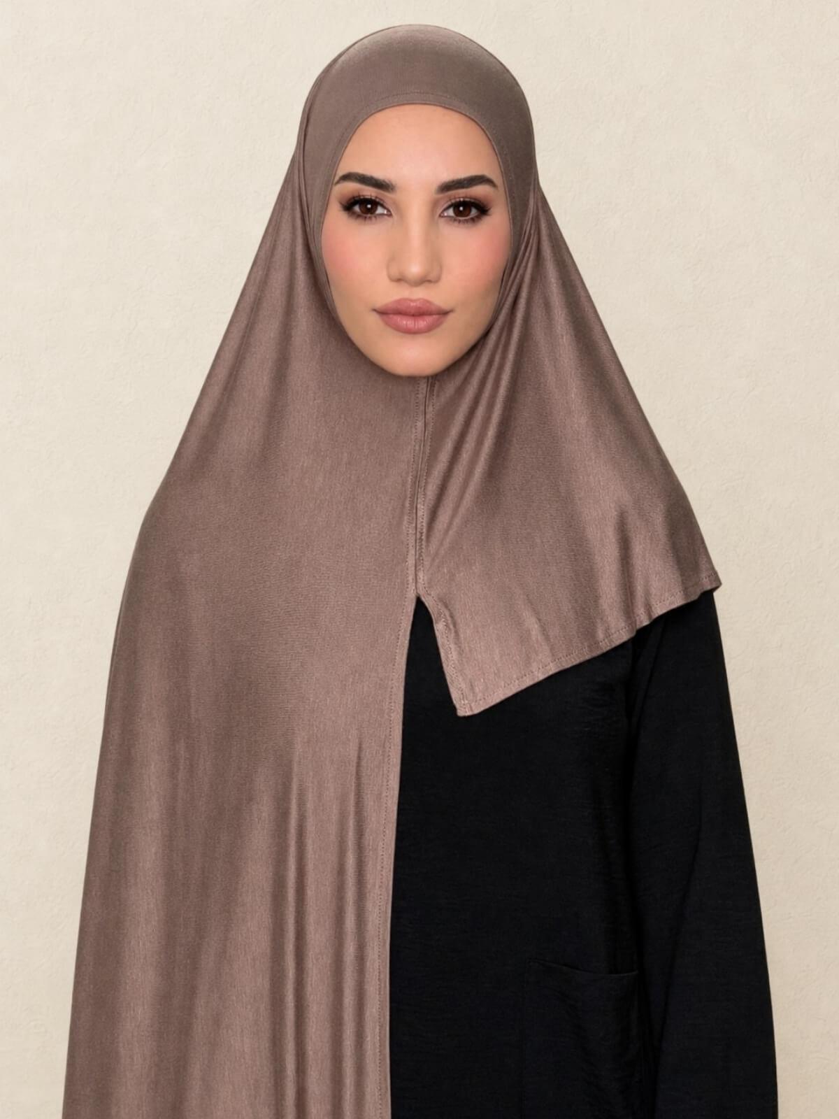 Pre-Sewn Jersey Hijab-Truffle