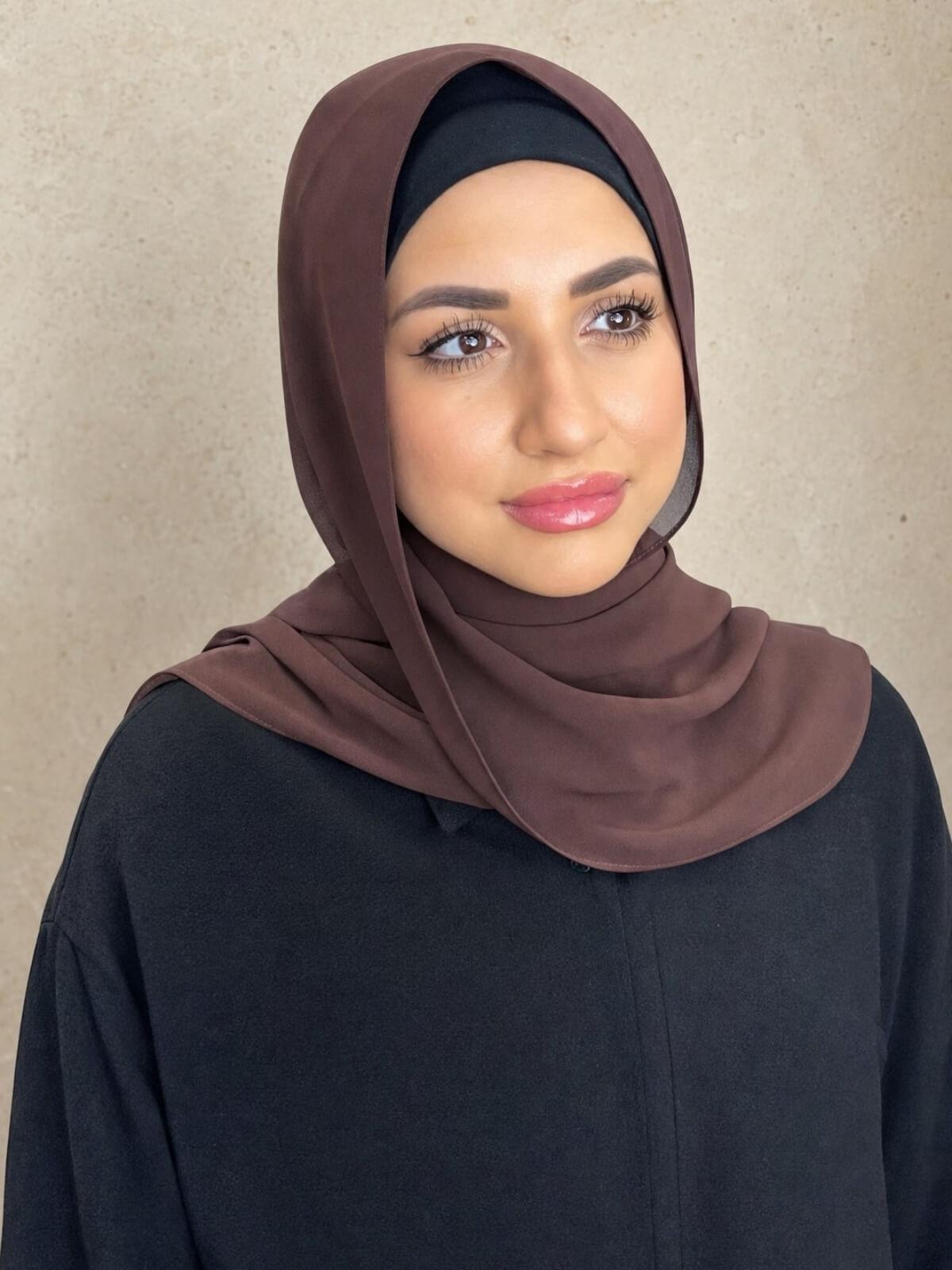 Luxury Chiffon Hijab-Brunette