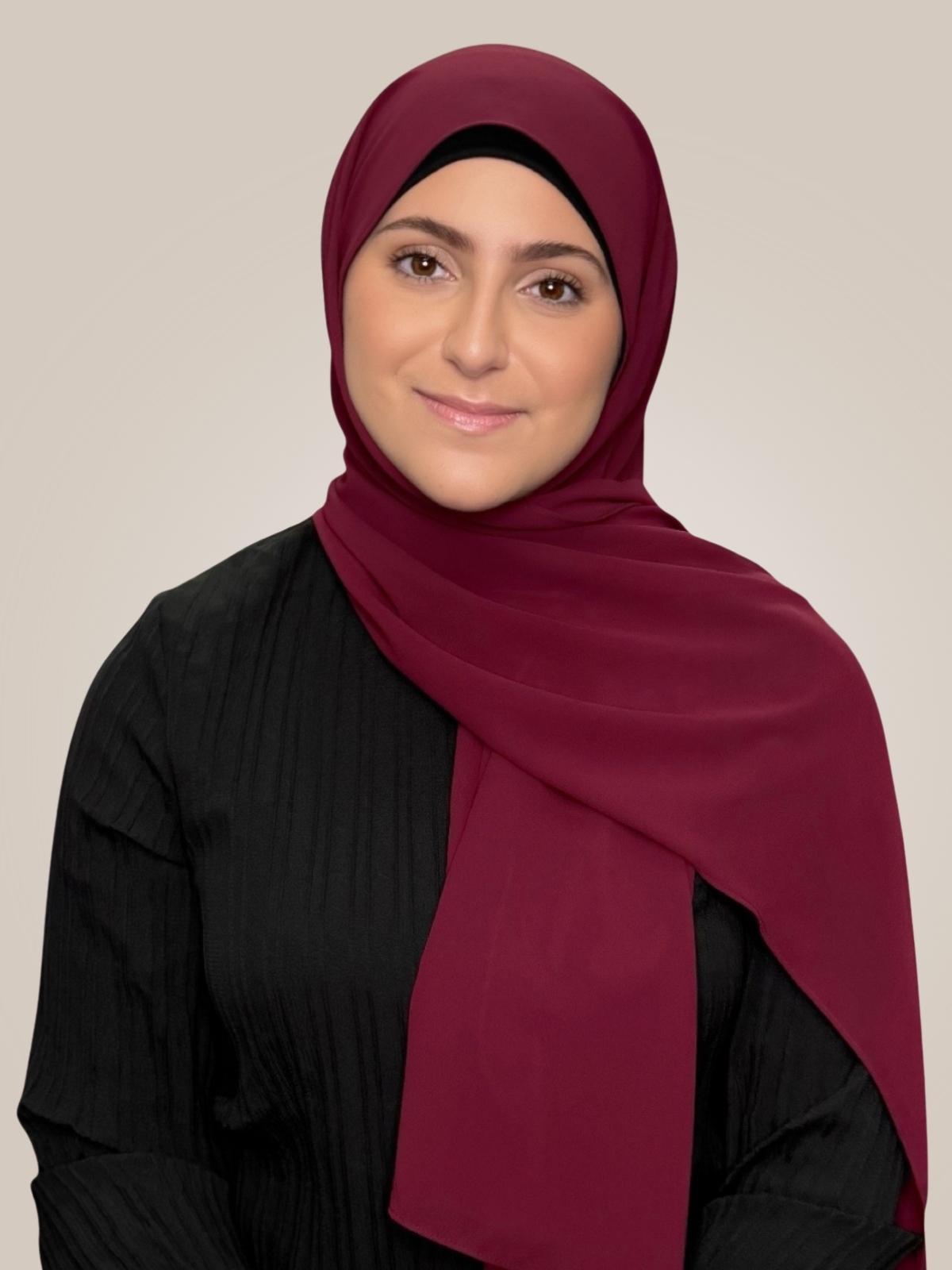 Modish Girl Luxury Chiffon Hijab-Wine