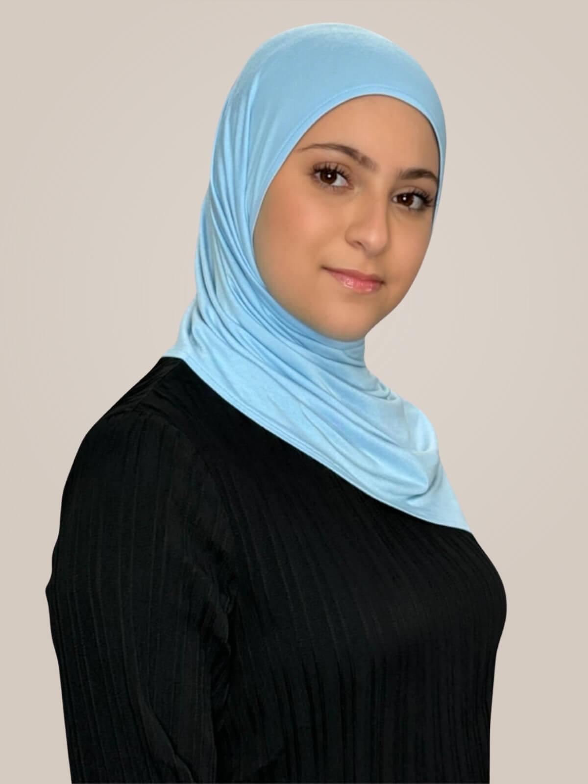Modish Girl Pre-Sewn Jersey Hijab-Baby Blue