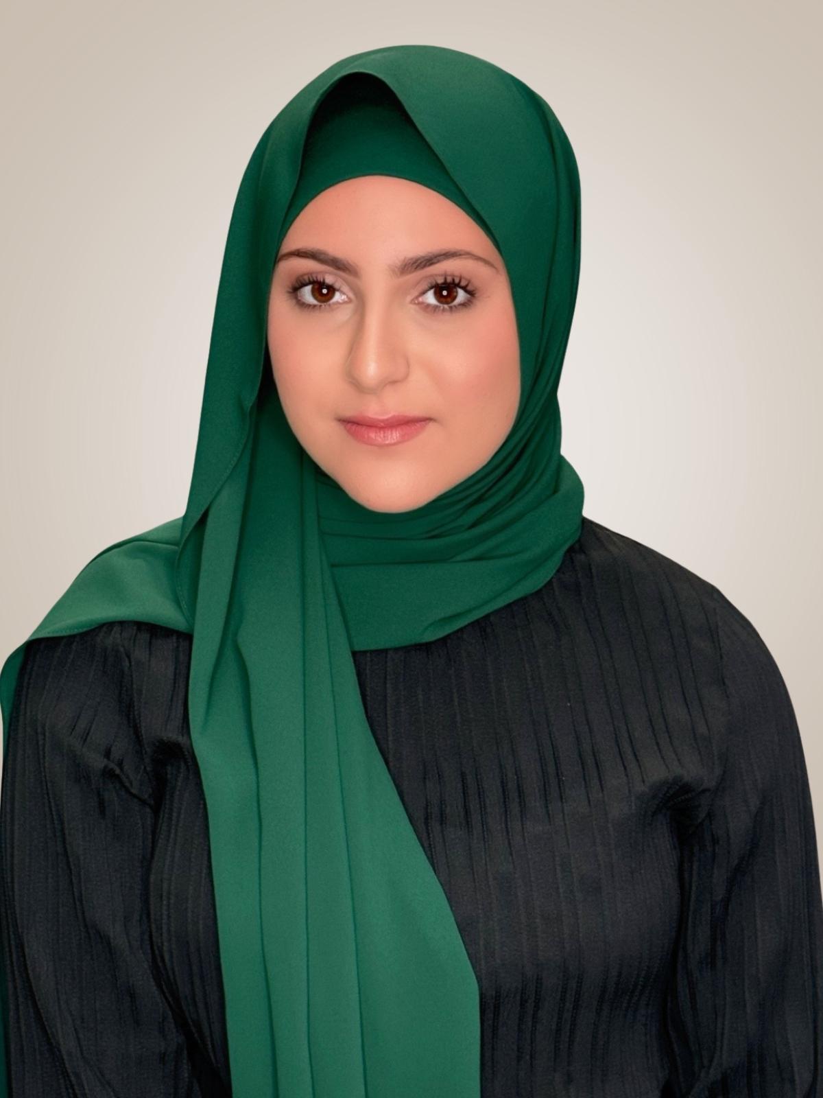 Modish Girl Matching Chiffon Hijab Set-Deep Green