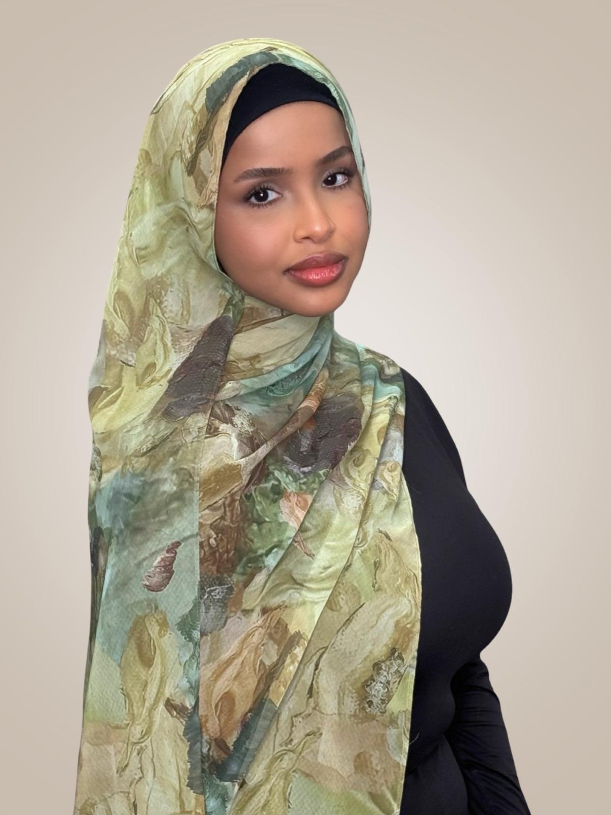 Printed Chiffon Hijab-Willow Drift