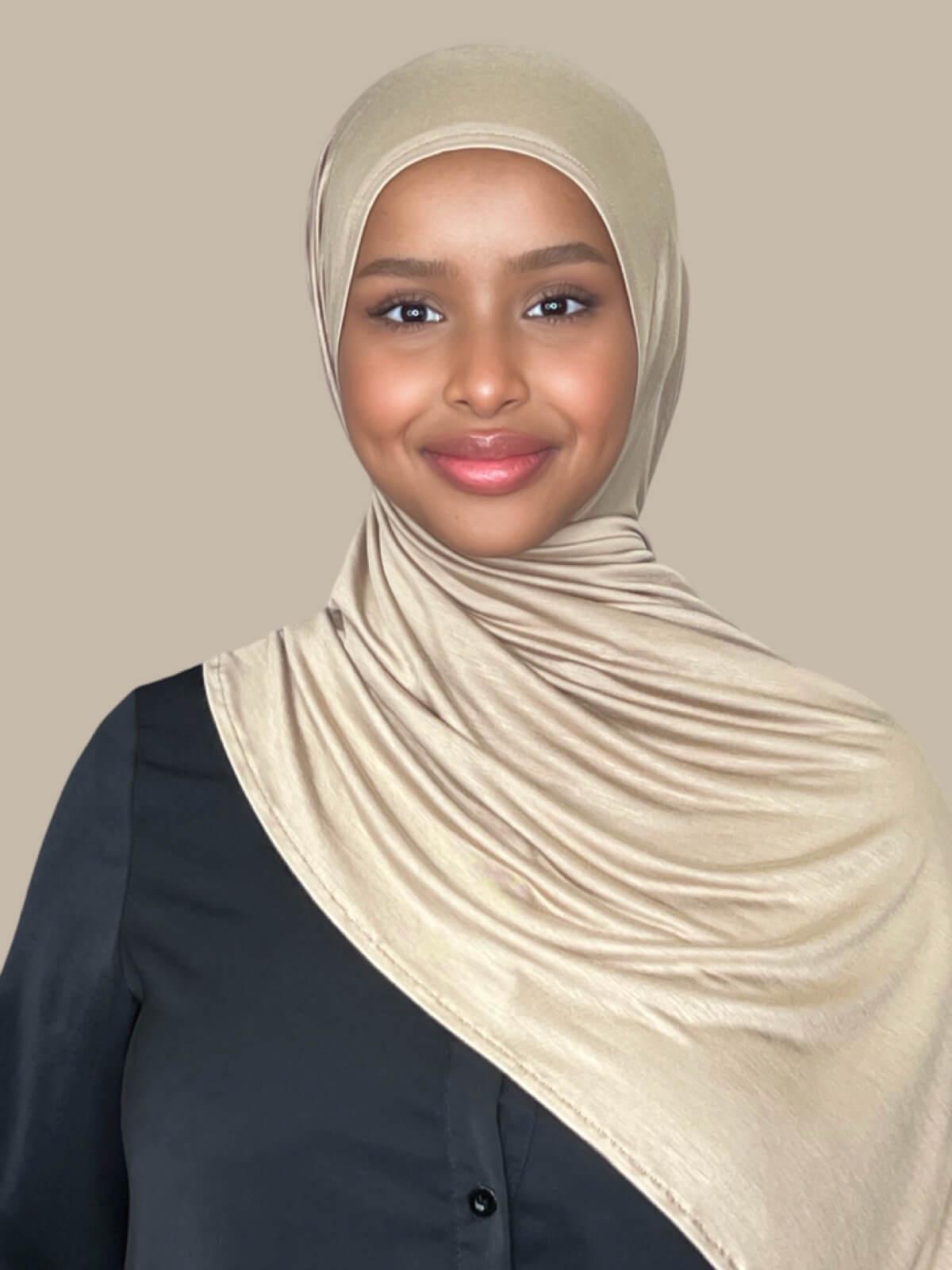 Pre-Sewn Jersey Hijab-Oak