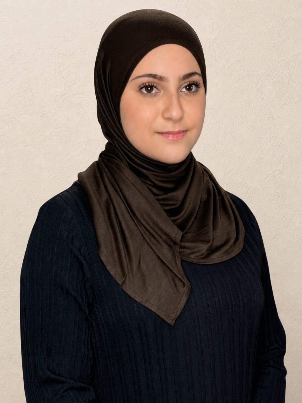 Modish Girl Pre-Sewn Jersey Hijab-Chocolate Brown