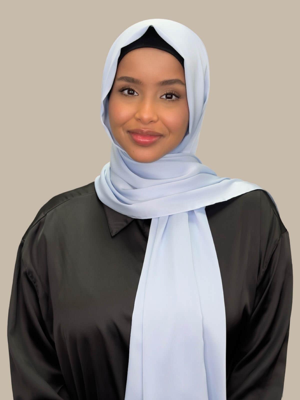 Premium Satin Hijab-Powder Blue