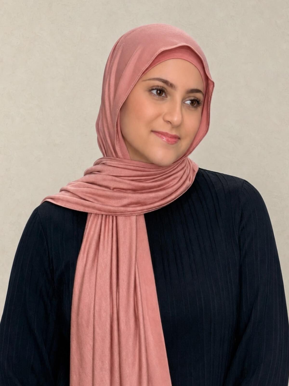 Modish Girl Premium Jersey Hijab-Wood Rose