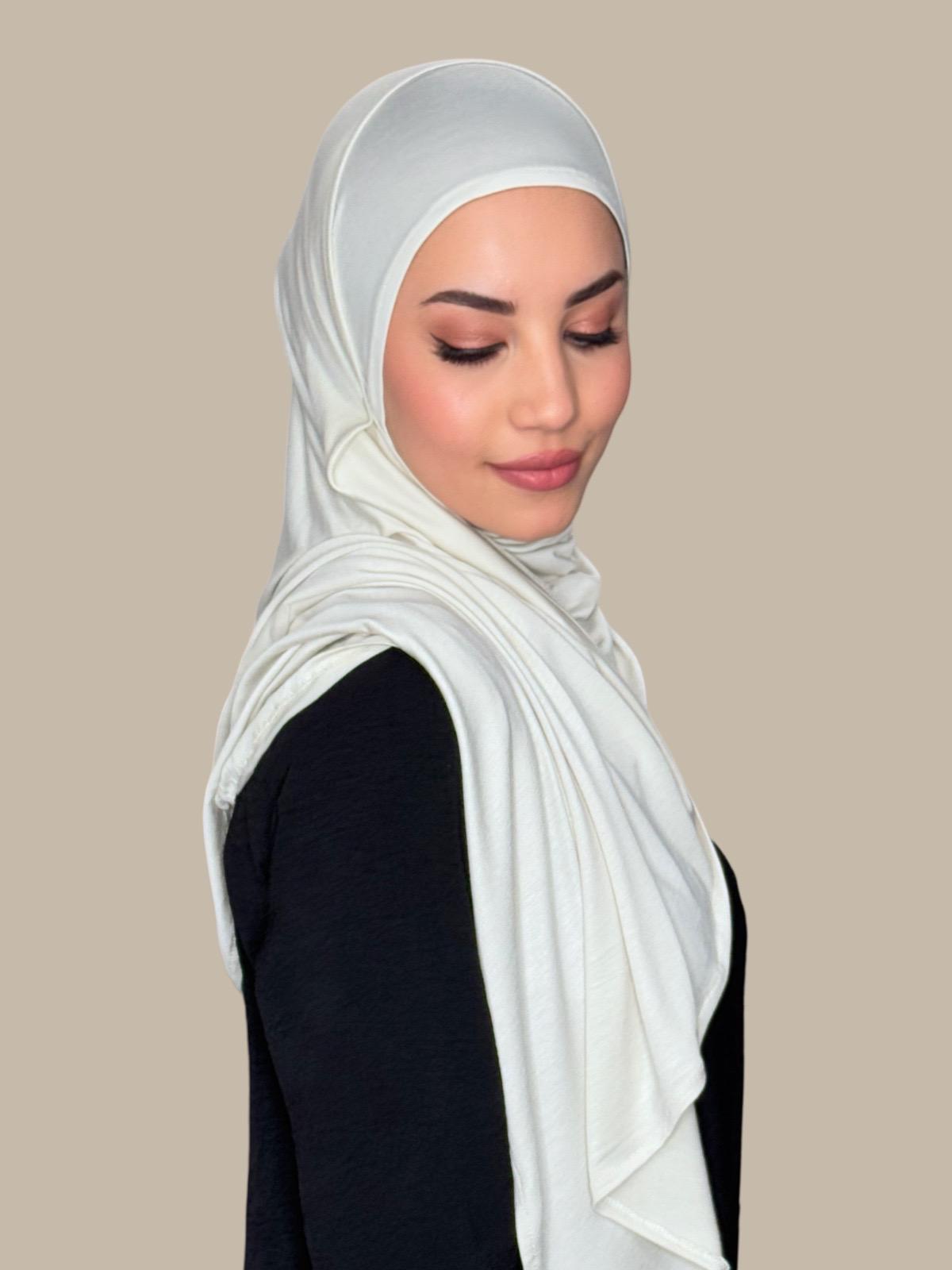 Pre-Sewn Jersey Hijab-Ivory