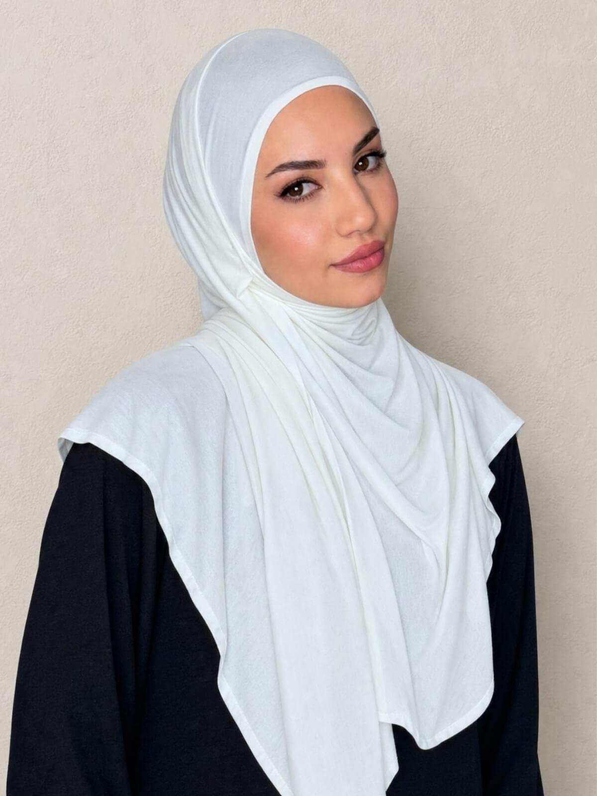 Pre-Sewn Jersey Hijab-Off White