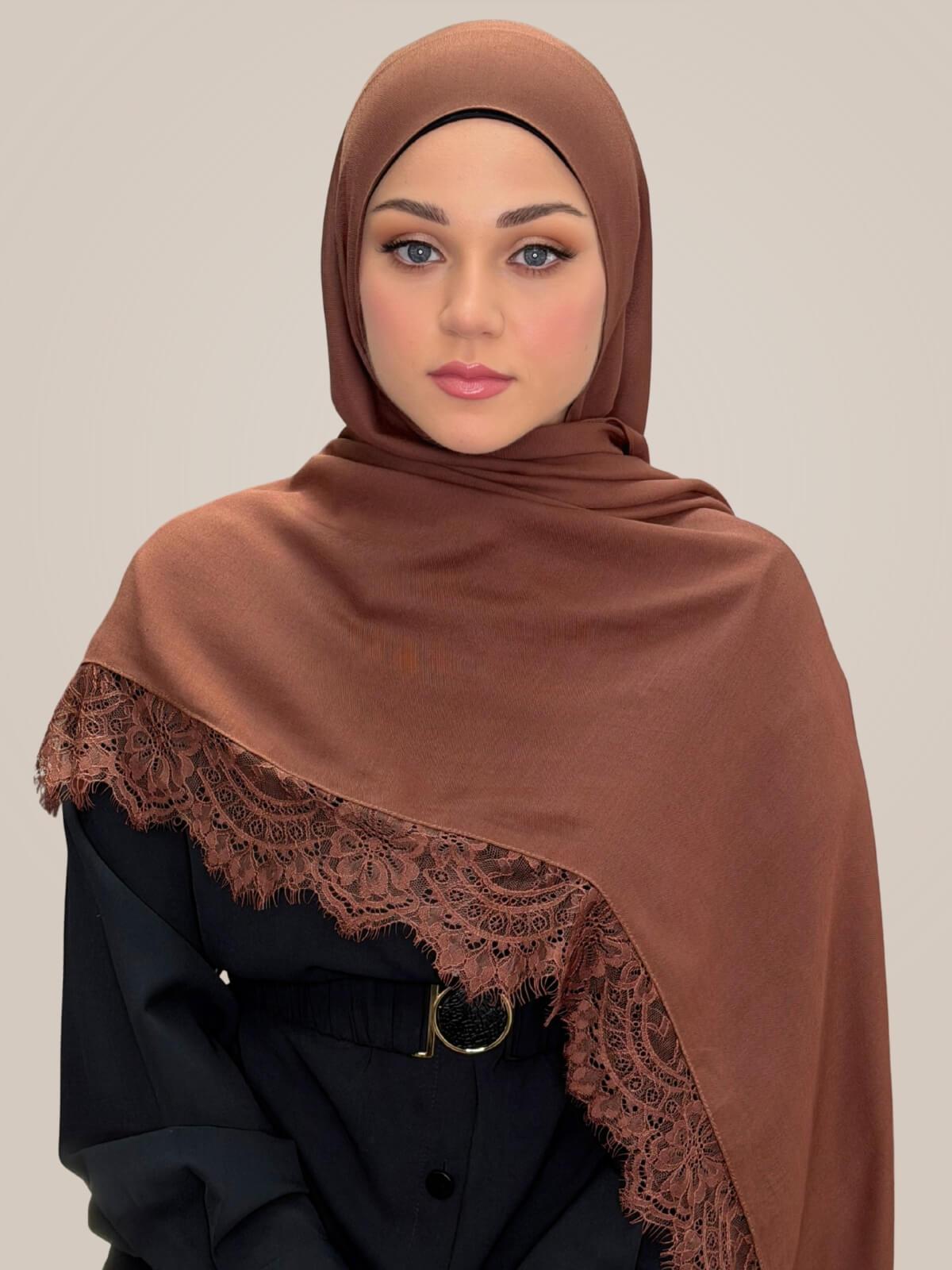 Lace Cotton Modal Hijab-Sunday Morning