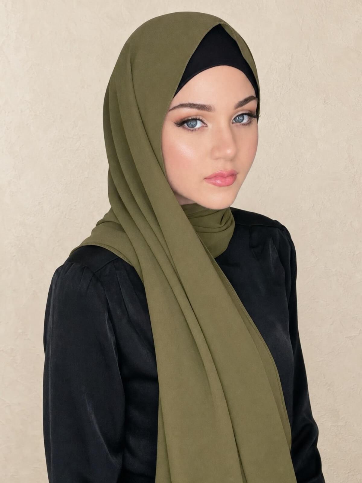 Classic Chiffon Hijab-Olive