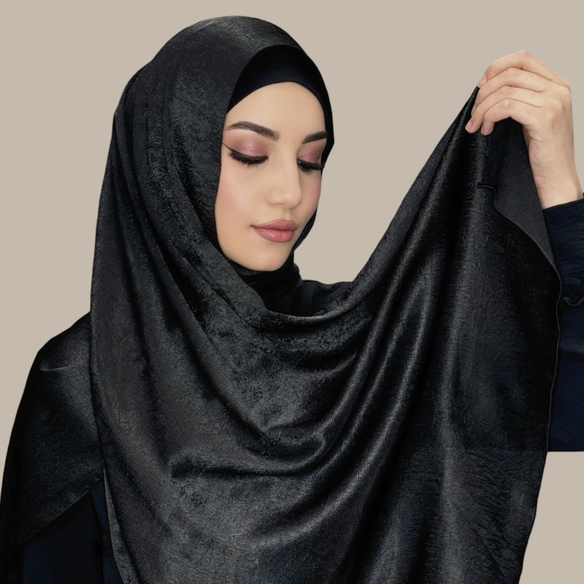 Classic Satin Hijab-Black