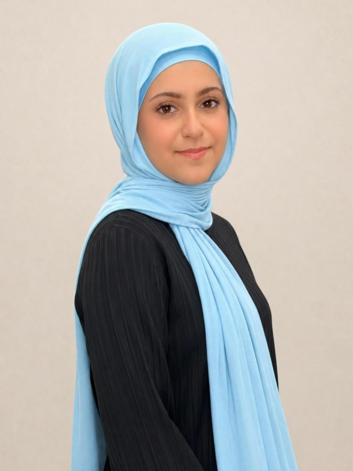 Modish Girl Premium Jersey Hijab-Baby Blue