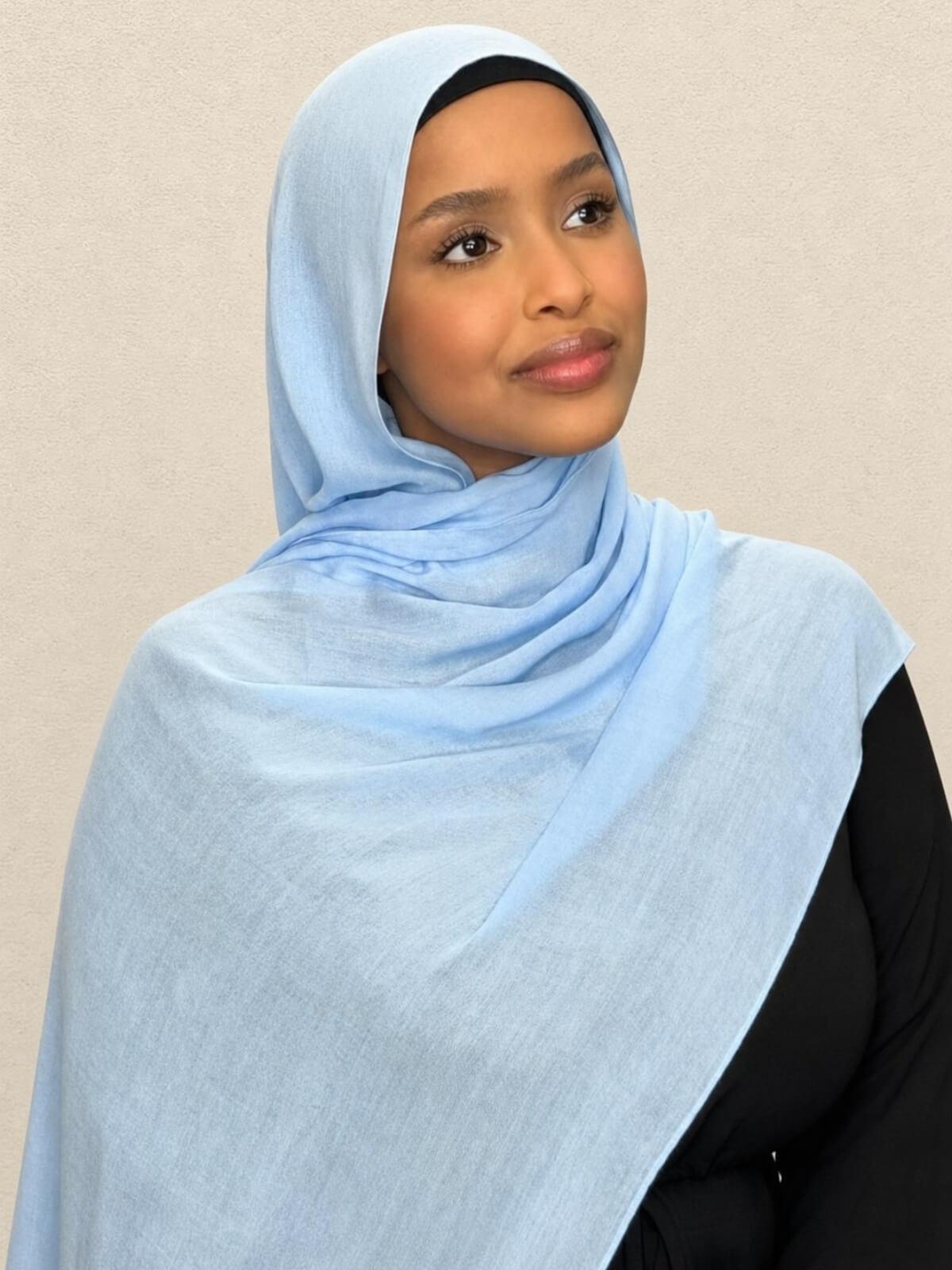 Cotton Modal Hijab-Cinderella Blue