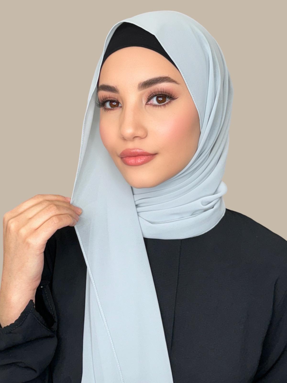 Classic Chiffon Hijab-Pale Grey