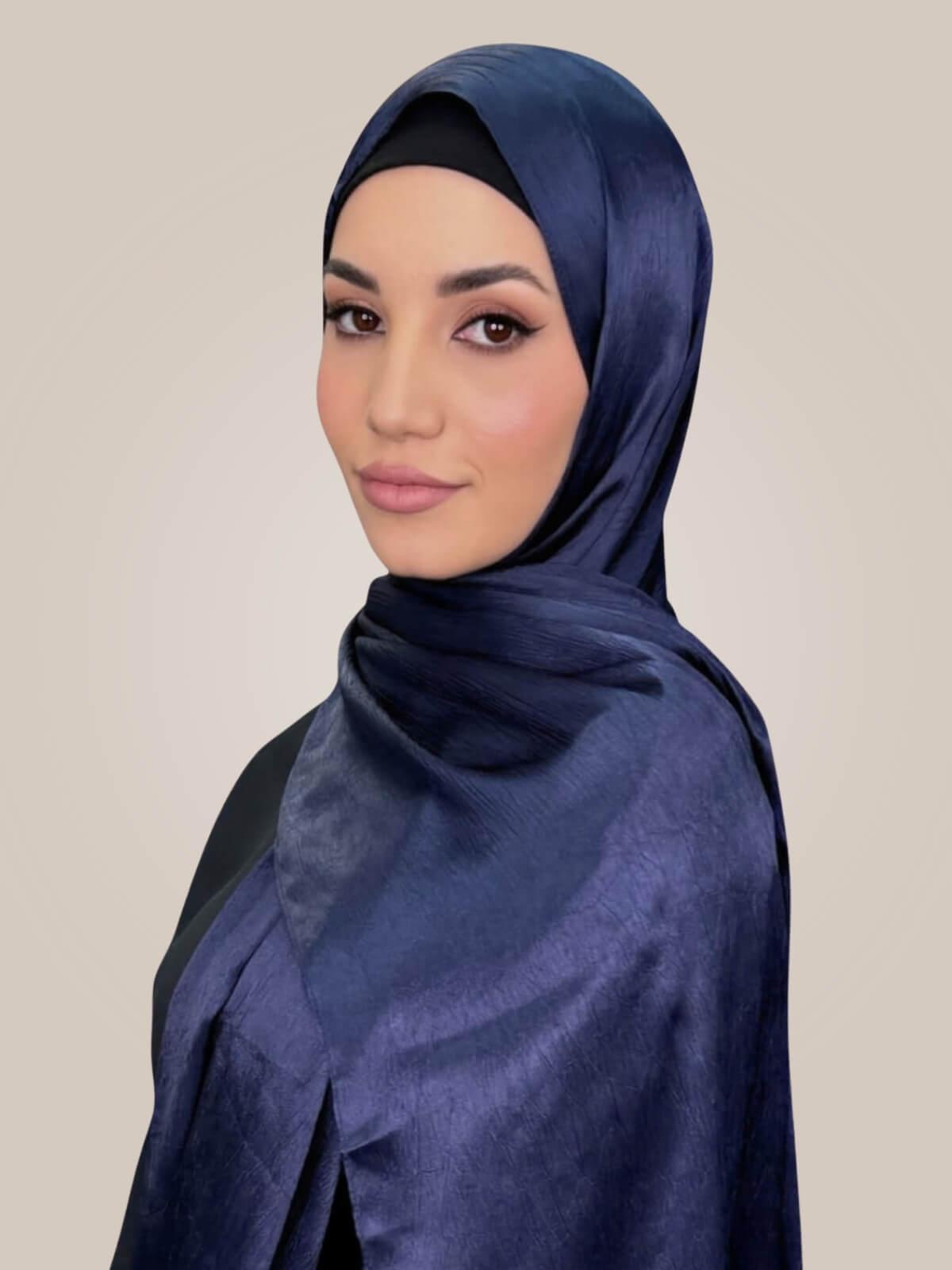 Classic Satin Hijab-Navy