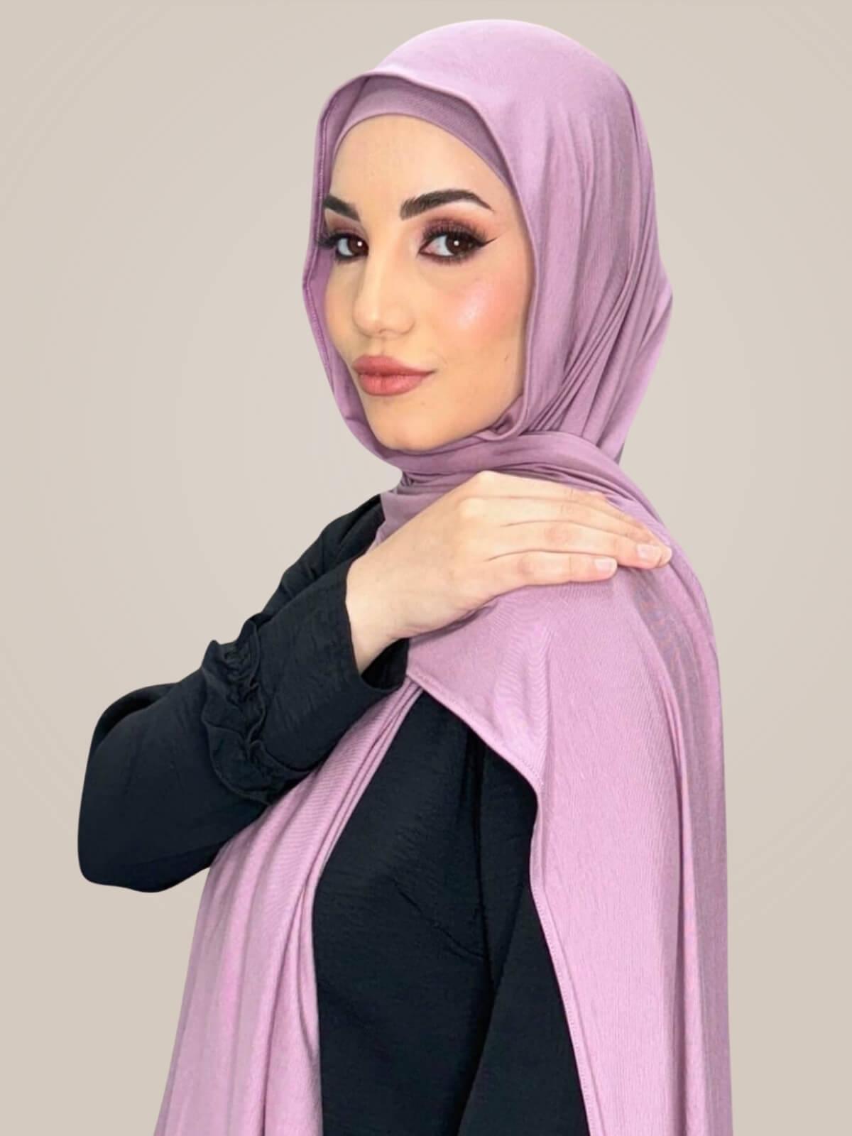Premium Jersey Hijab-Khaki Rose