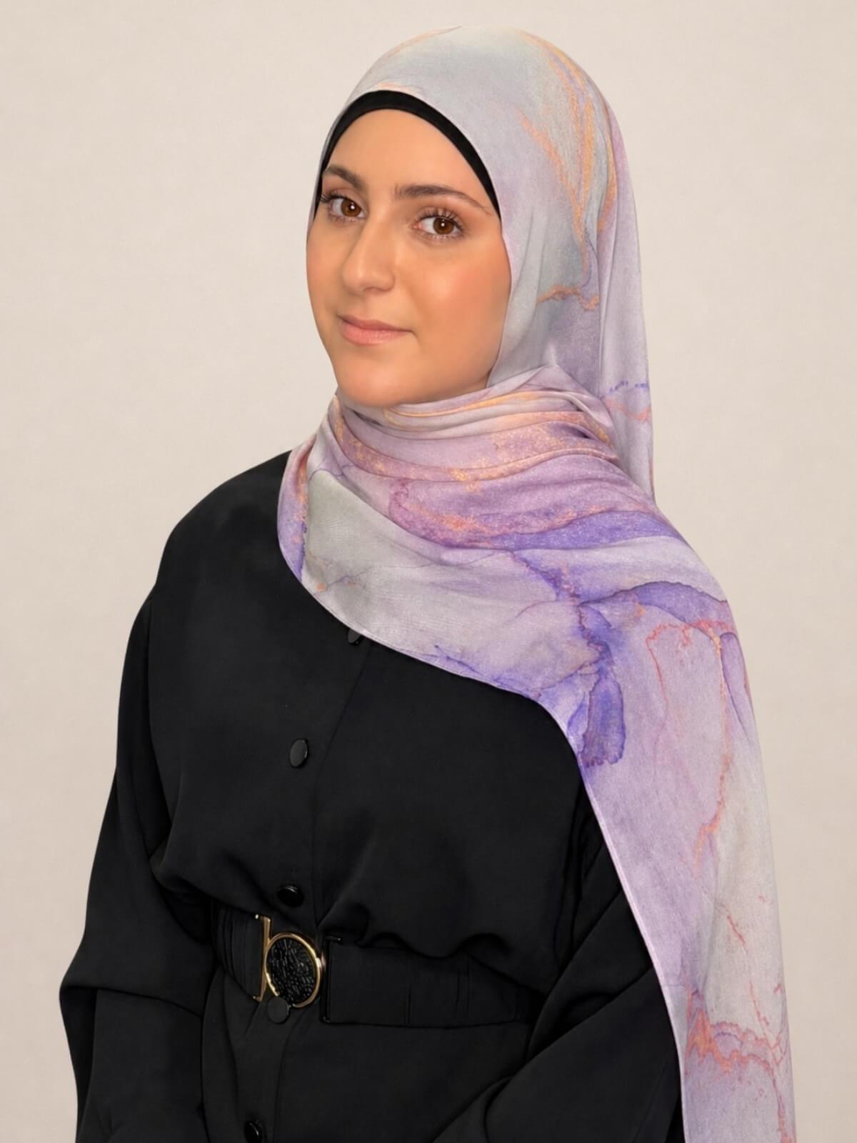 Modish Girl Print Modal Hijab-Lavanta Bay