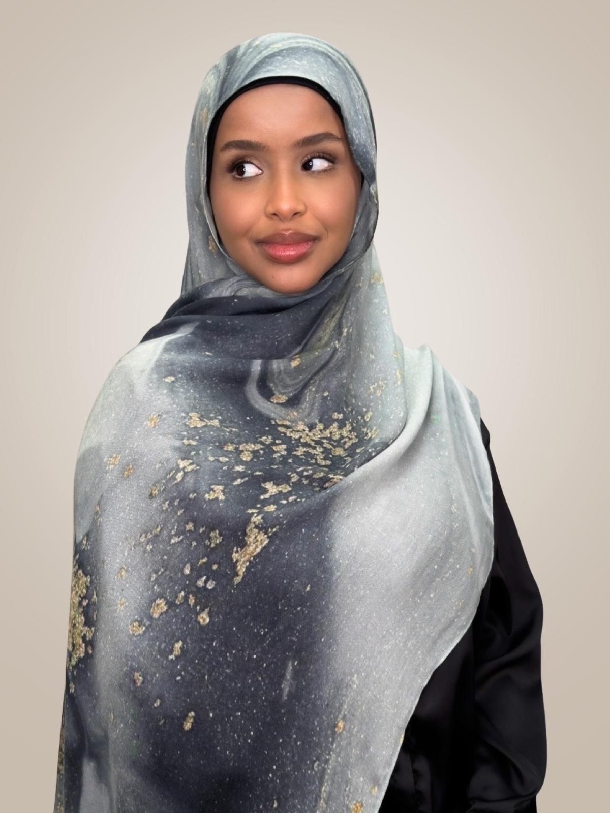 Print Modal Hijab-London Fog