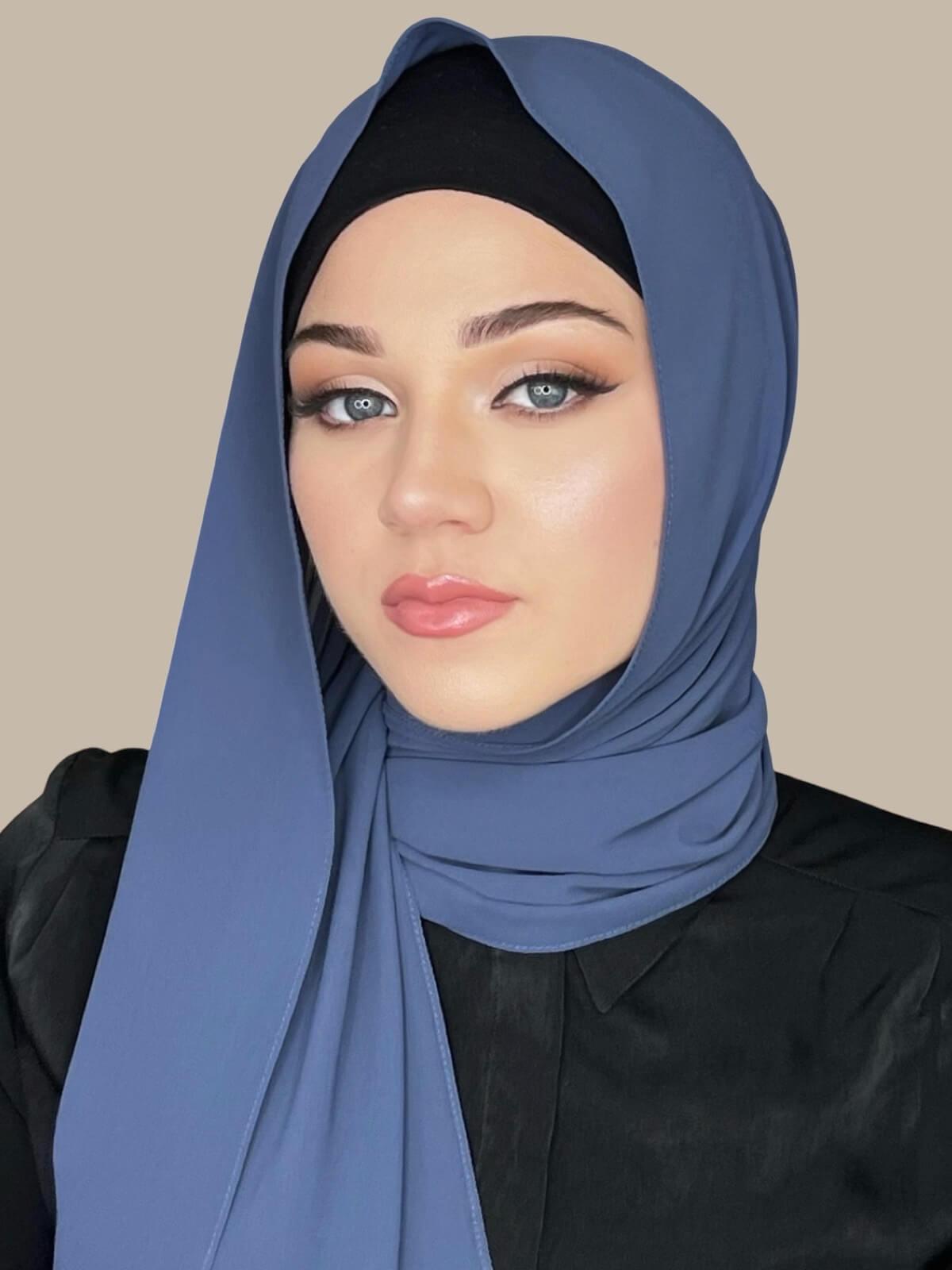 Classic Chiffon Hijab-Dodger Blue