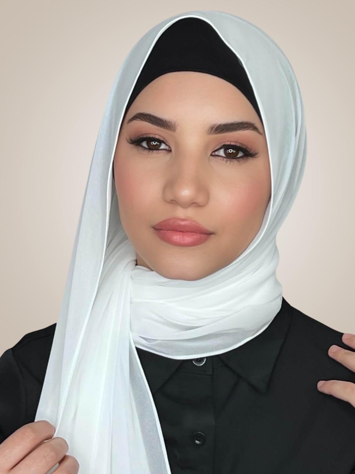 Luxury Chiffon Hijab-Pearl White