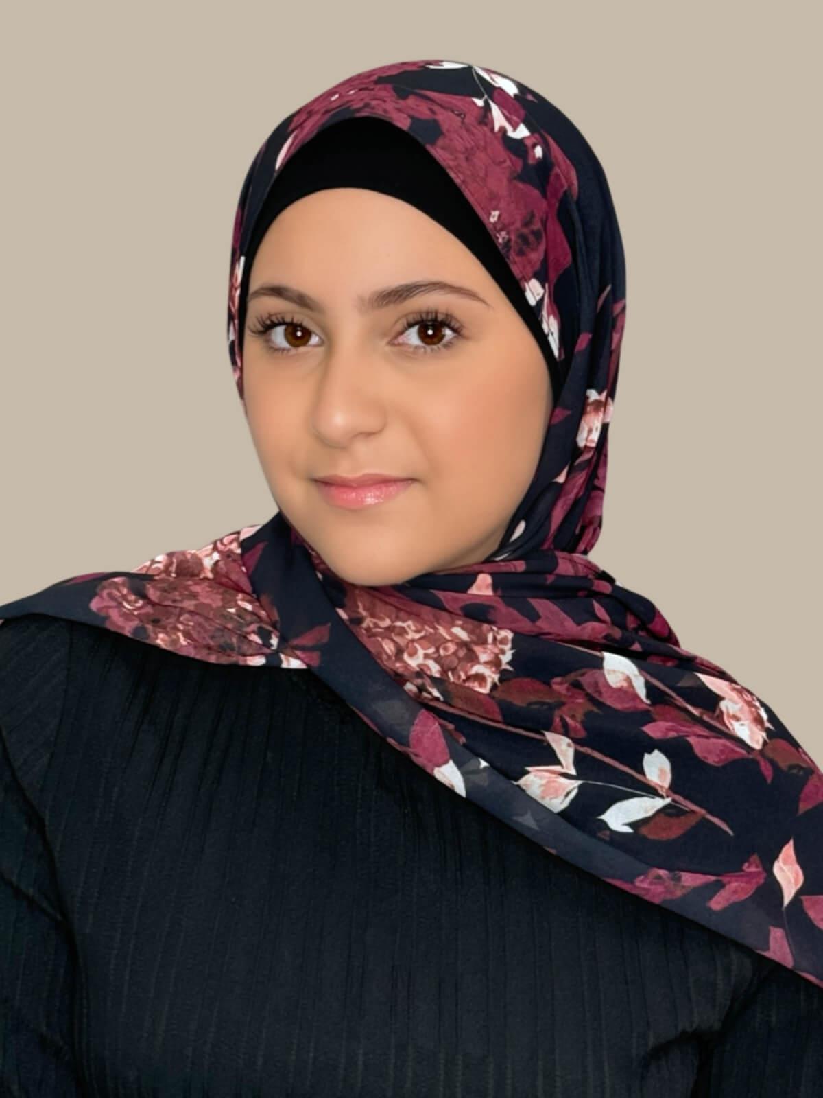 Modish Girl Printed Chiffon Hijab-Wild Orchid