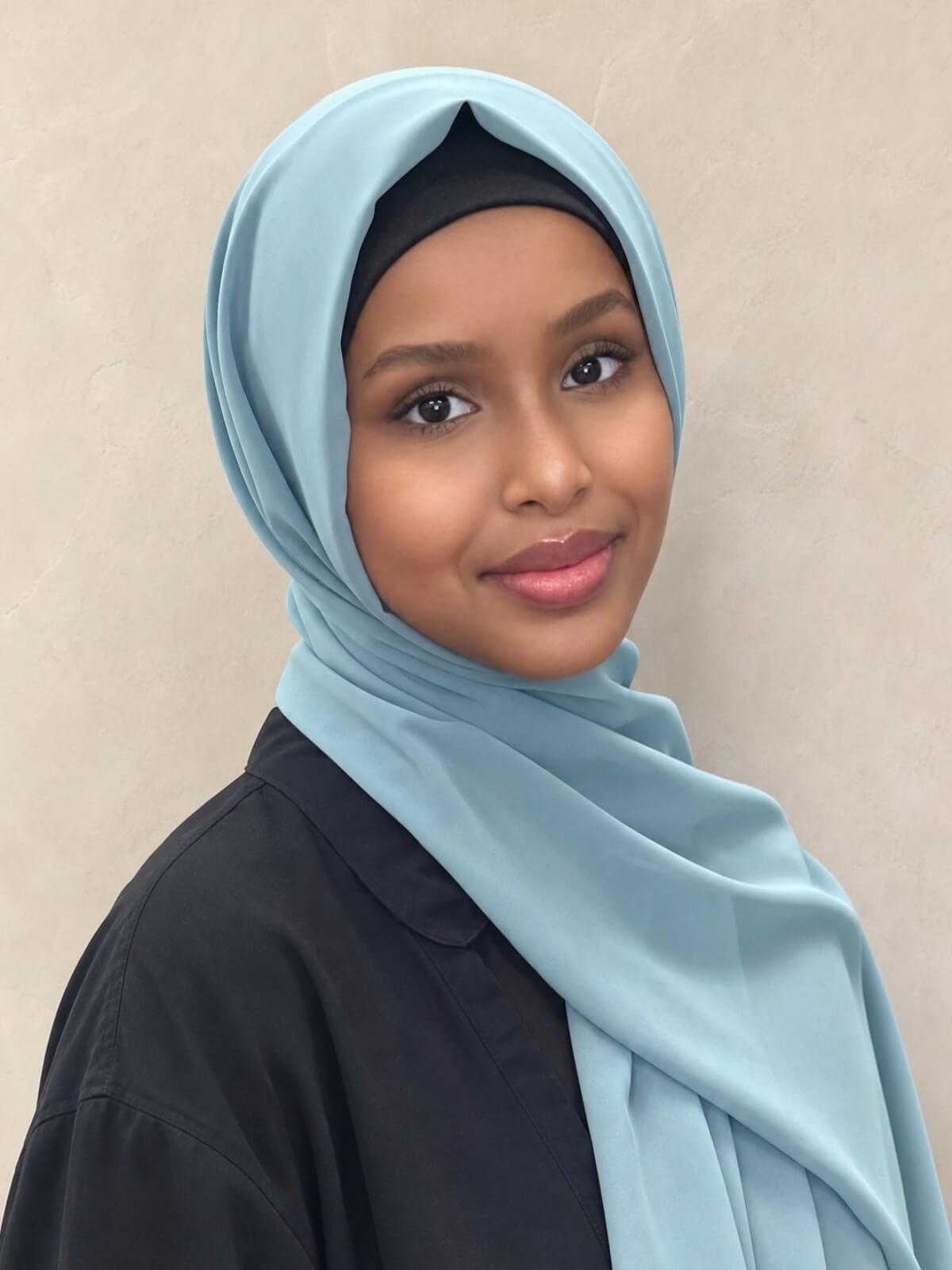 Luxury Chiffon Hijab-Pale Cyan
